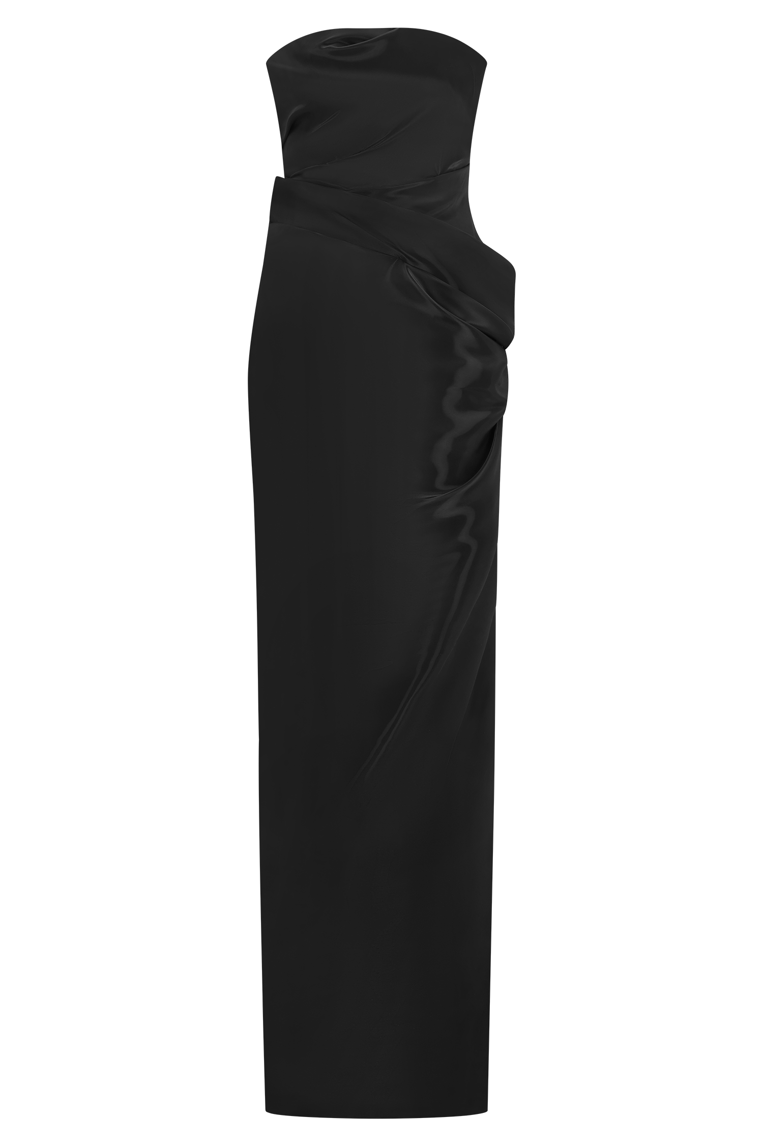 Calliope Strapless Organza Maxi Dress - Black - Image 9