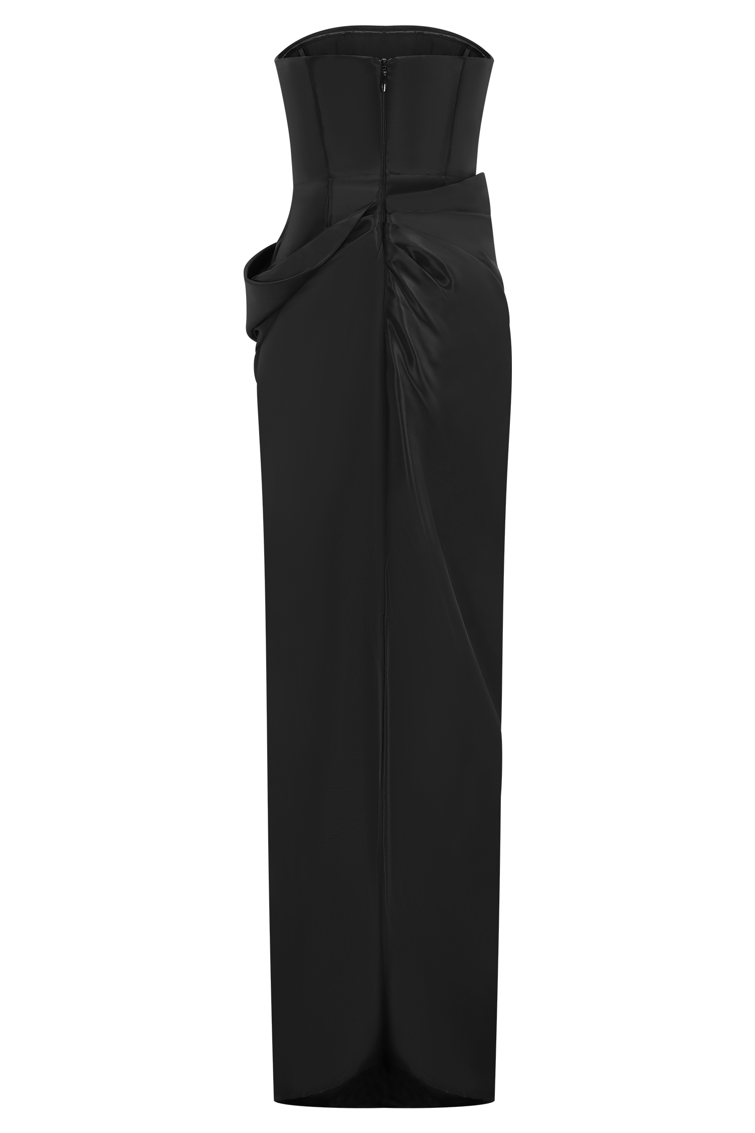 Calliope Strapless Organza Maxi Dress - Black - Image 8