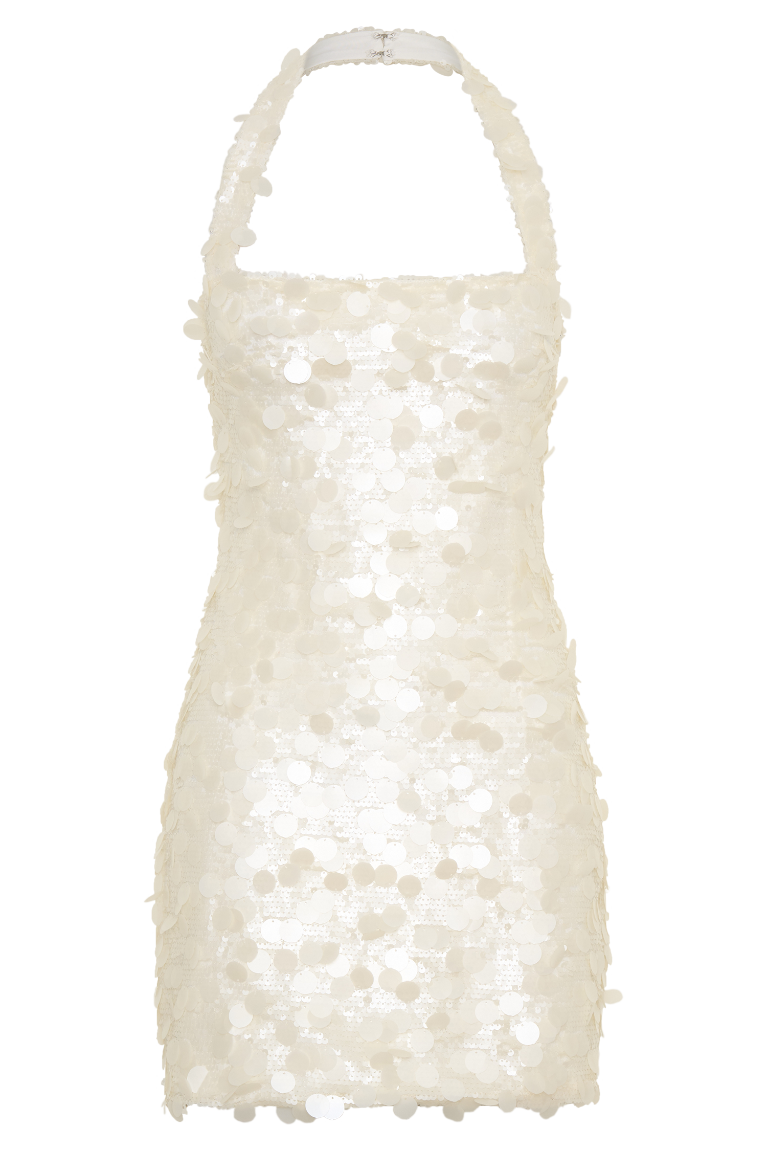 Caralee Sequin Halter Mini Dress - Ivory - Image 9