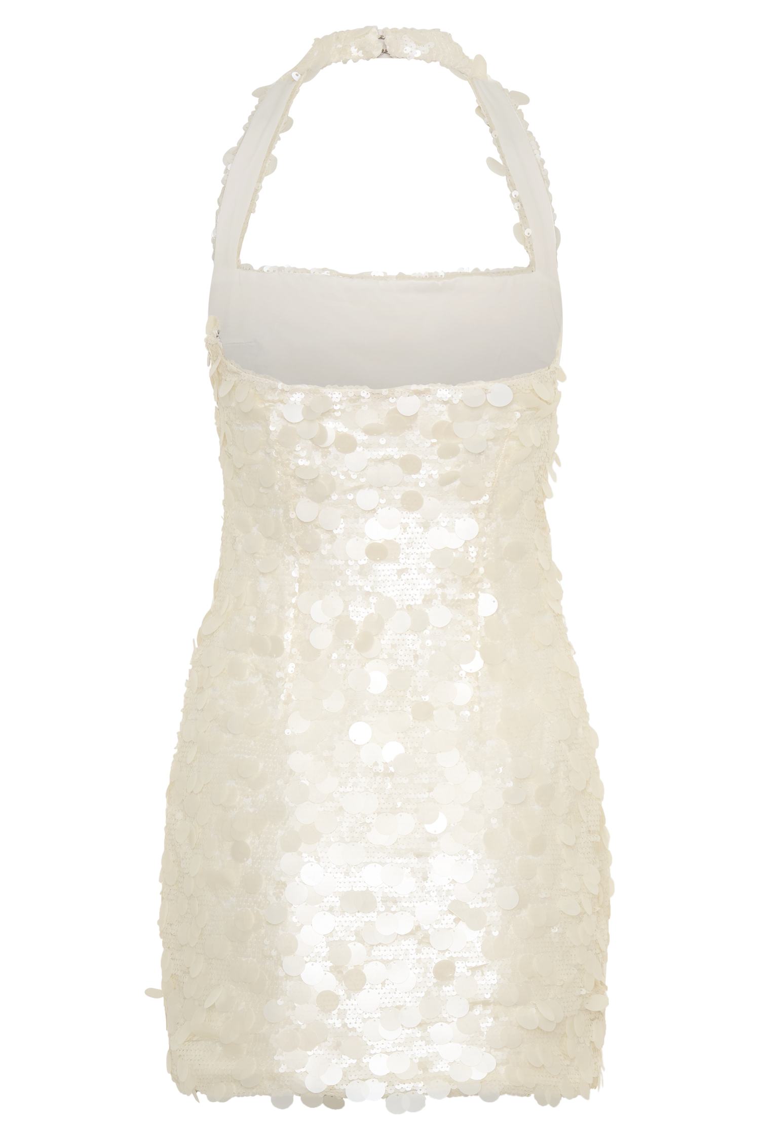 Caralee Sequin Halter Mini Dress - Ivory - Image 8