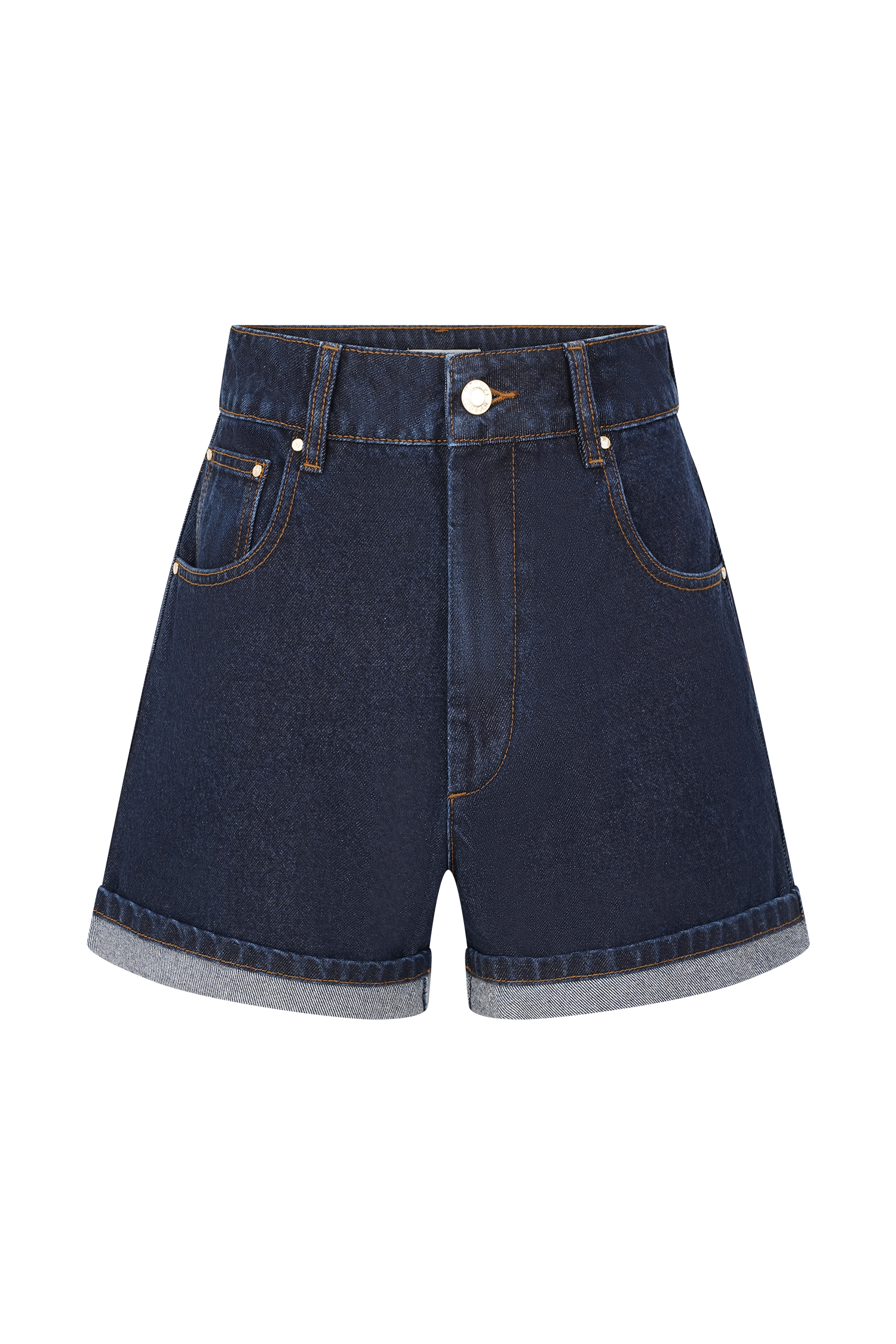Carlene Cuffed Denim Shorts - Indigo Blue - Image 9