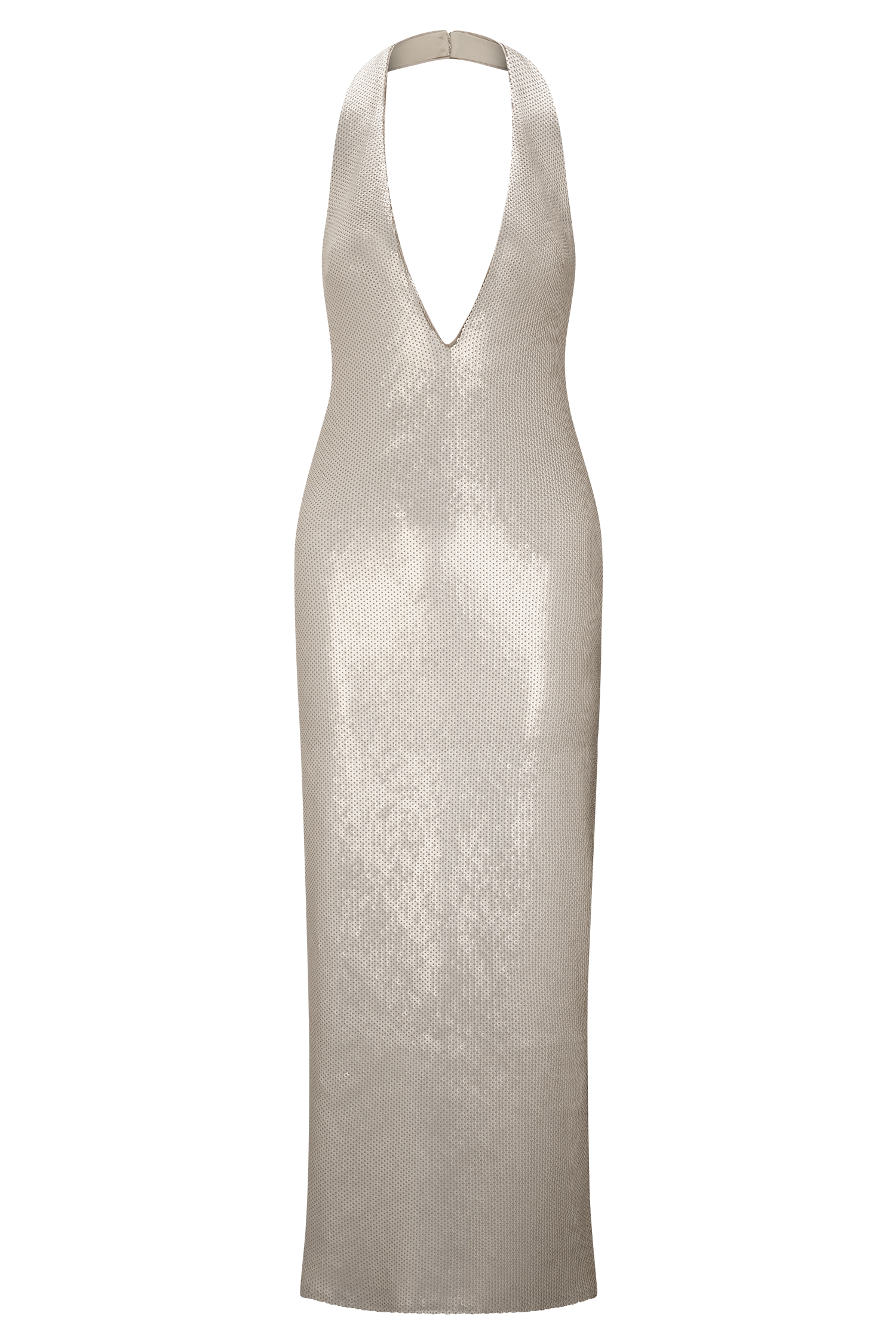 Carnation Sequin Halter Midi Dress - Gold - Image 7