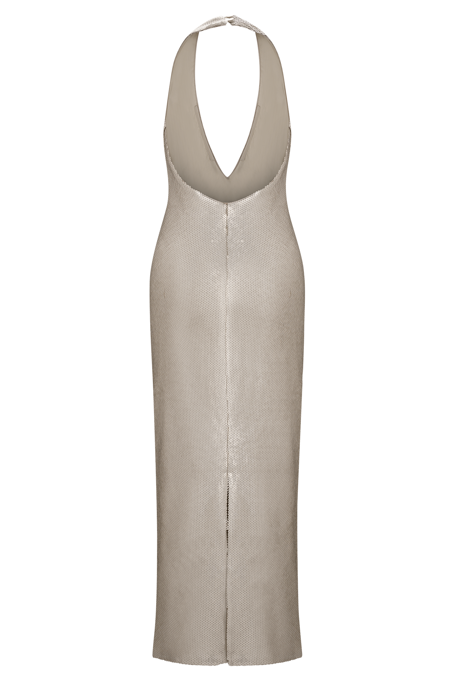 Carnation Sequin Halter Midi Dress - Gold - Image 6