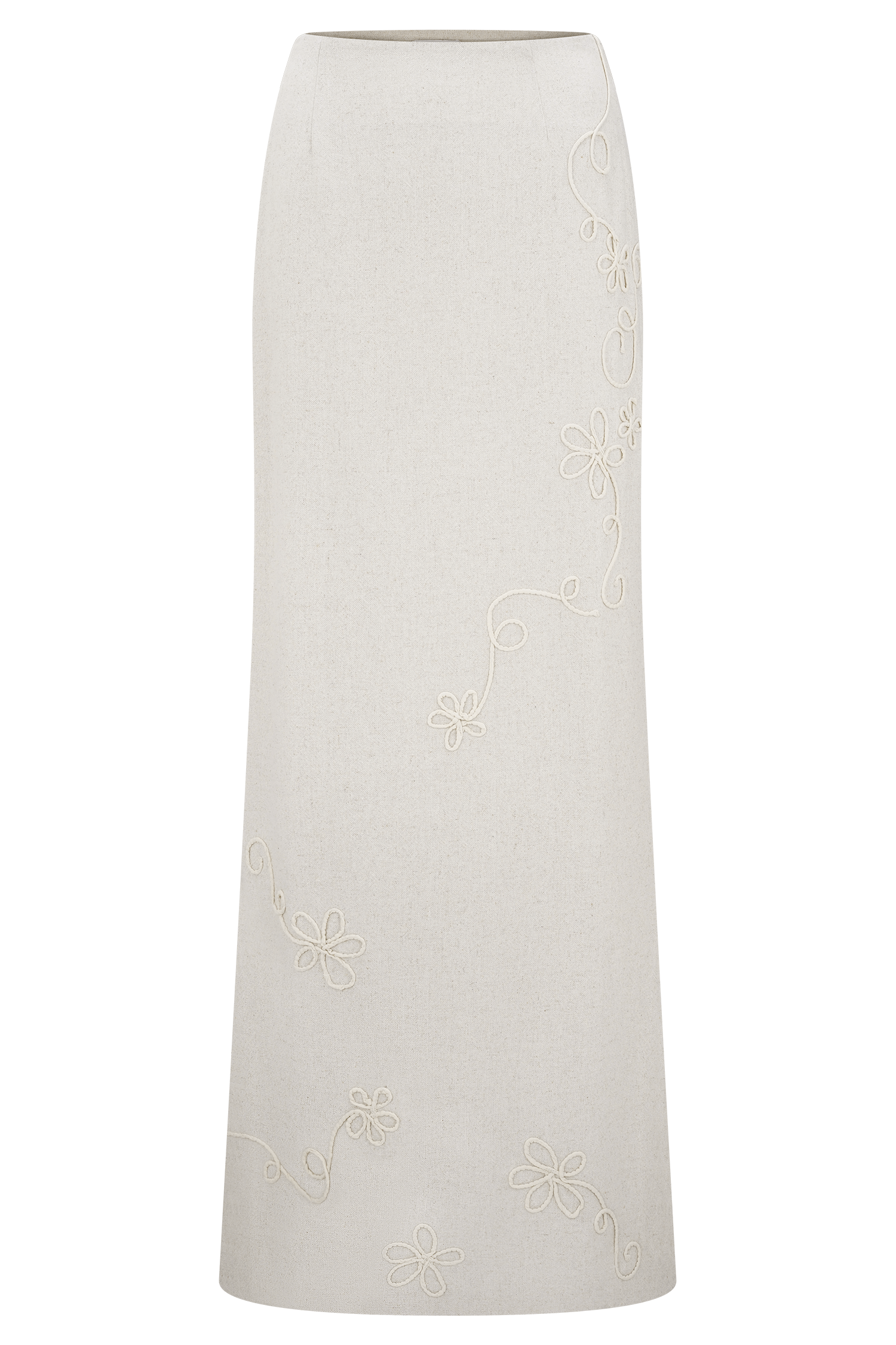 Casey Linen Embroidered Maxi Skirt - Natural - Image 8