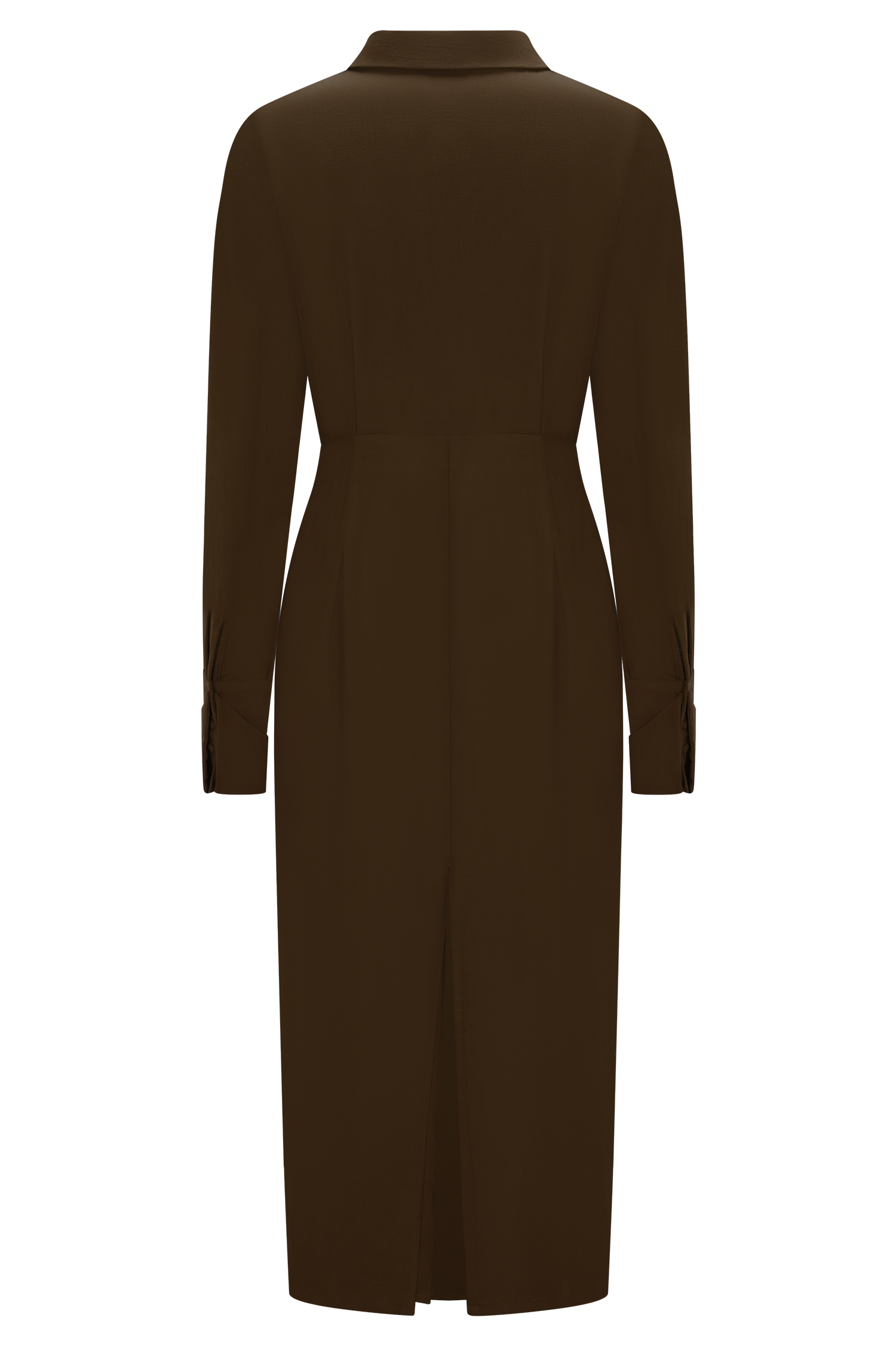 Cecilie Cut Out Shirt Midi Dress - Dark Chocolate - Image 8