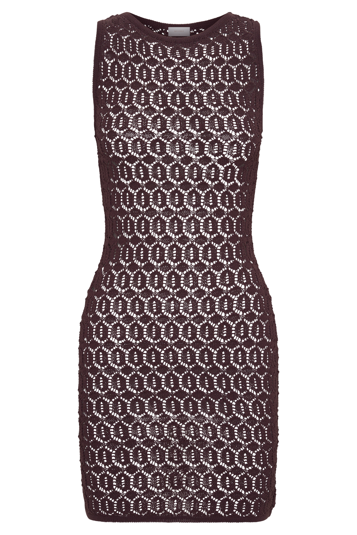 Cherly Knit Crochet Mini Dress - Chocolate - Image 7