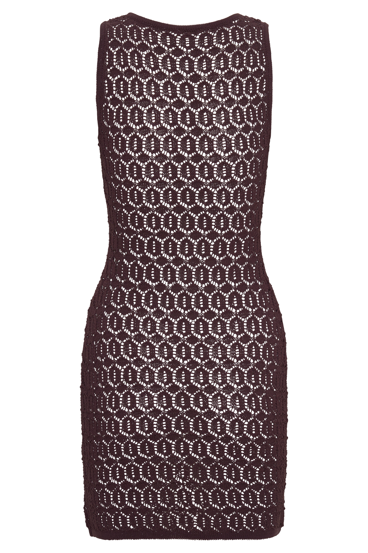 Cherly Knit Crochet Mini Dress - Chocolate - Image 6