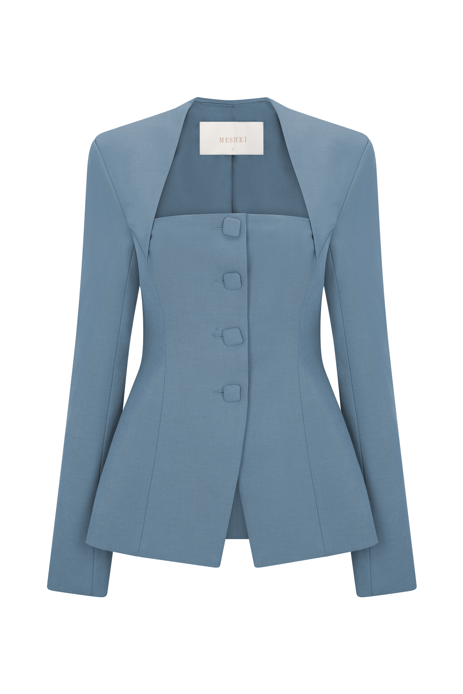 Christel Suiting Fitted Blazer - Ocean Blue - Image 8