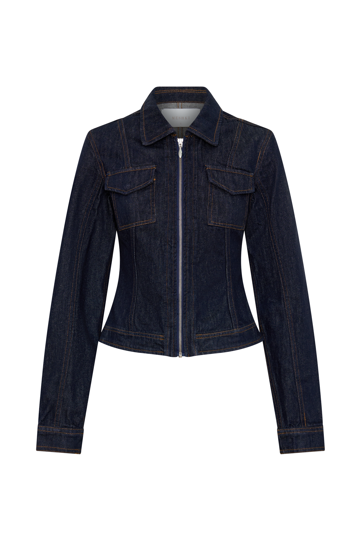 Cierra Cinched Jacket Top - Washed Indigo Blue - Image 9