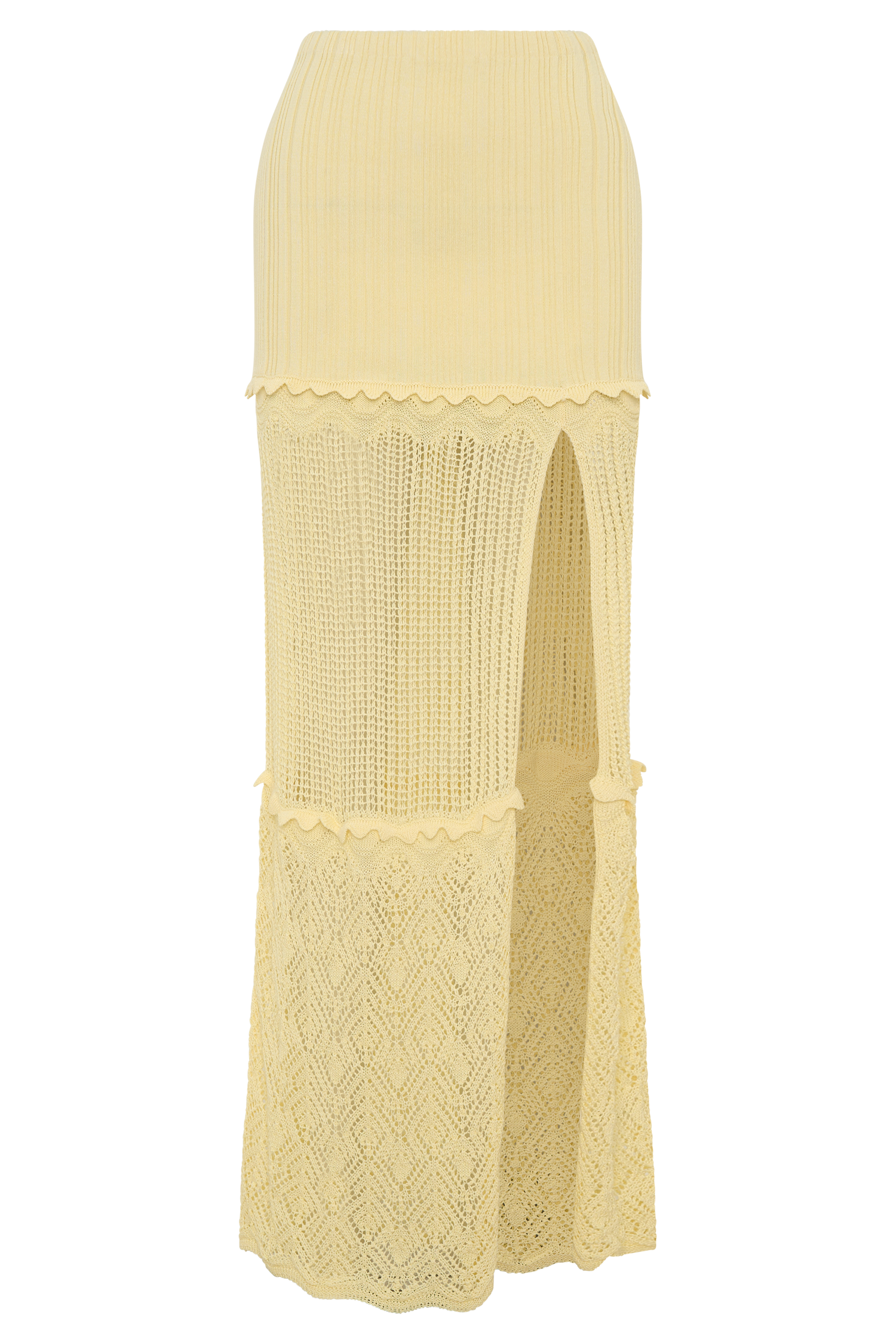 Coleene Pointelle Knit Maxi Skirt - Lemon - Image 9