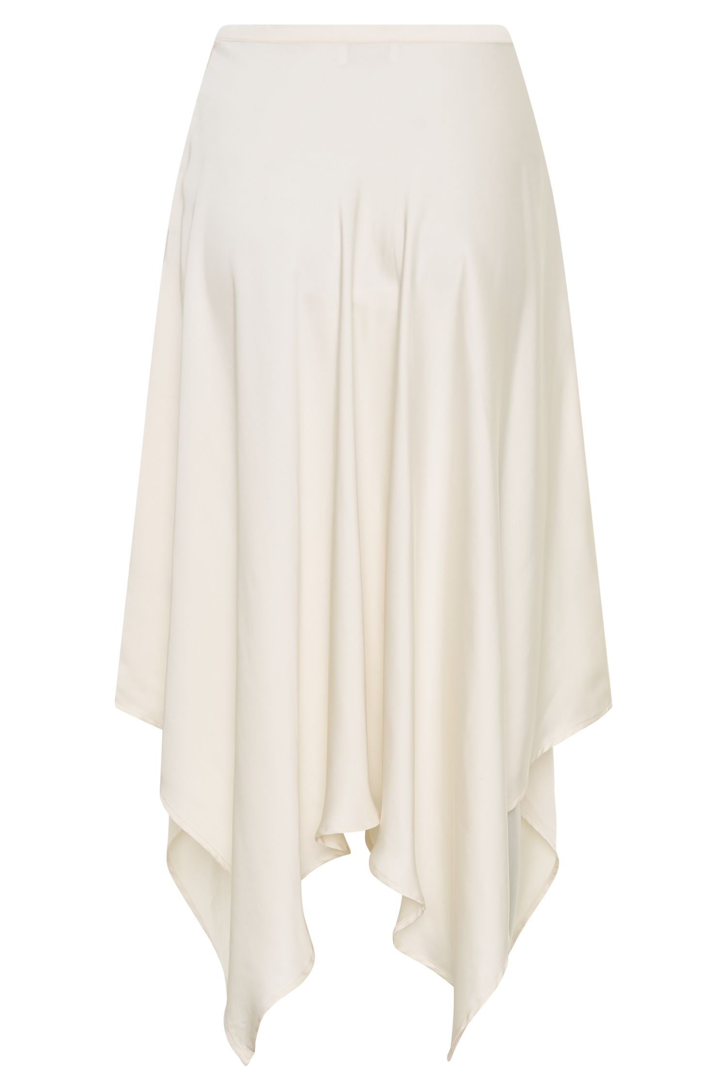 Coralie Asymmetric Satin Midi Skirt - Ivory - Image 9