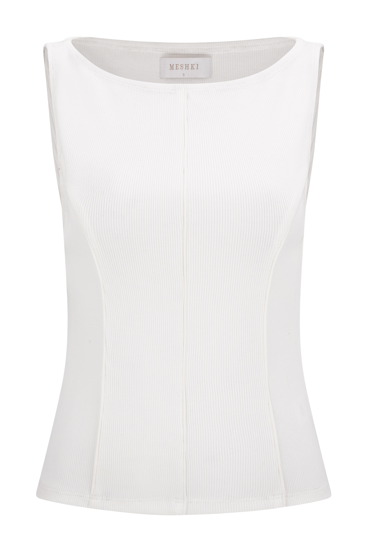 Coraline Panelled Sleeveless Top - White - Image 9