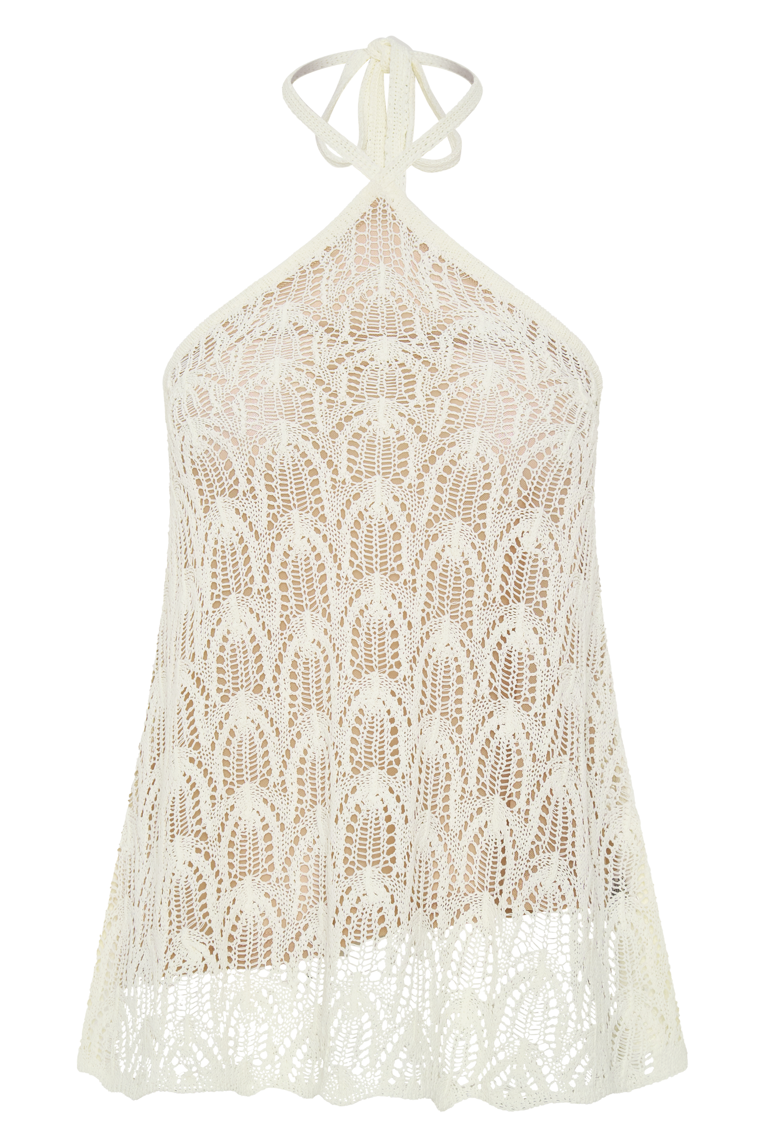 Corey Crochet Halter Neck Top - Ivory - Image 9