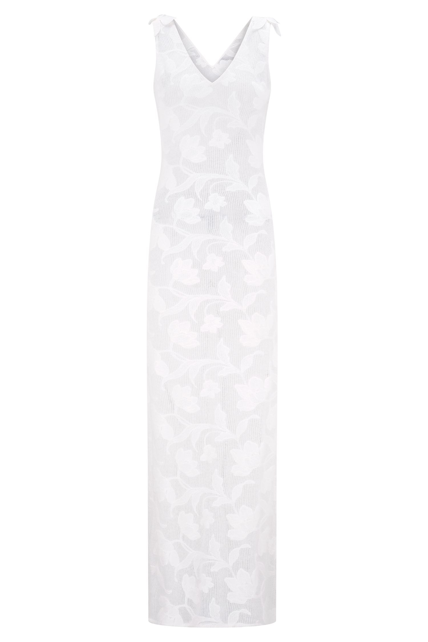 Cornelia Floral Sheer Maxi Dress - Ivory - Image 9