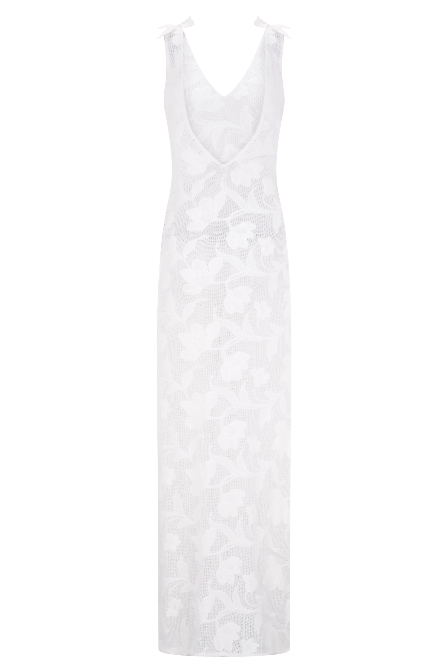 Cornelia Floral Sheer Maxi Dress - Ivory - Image 8