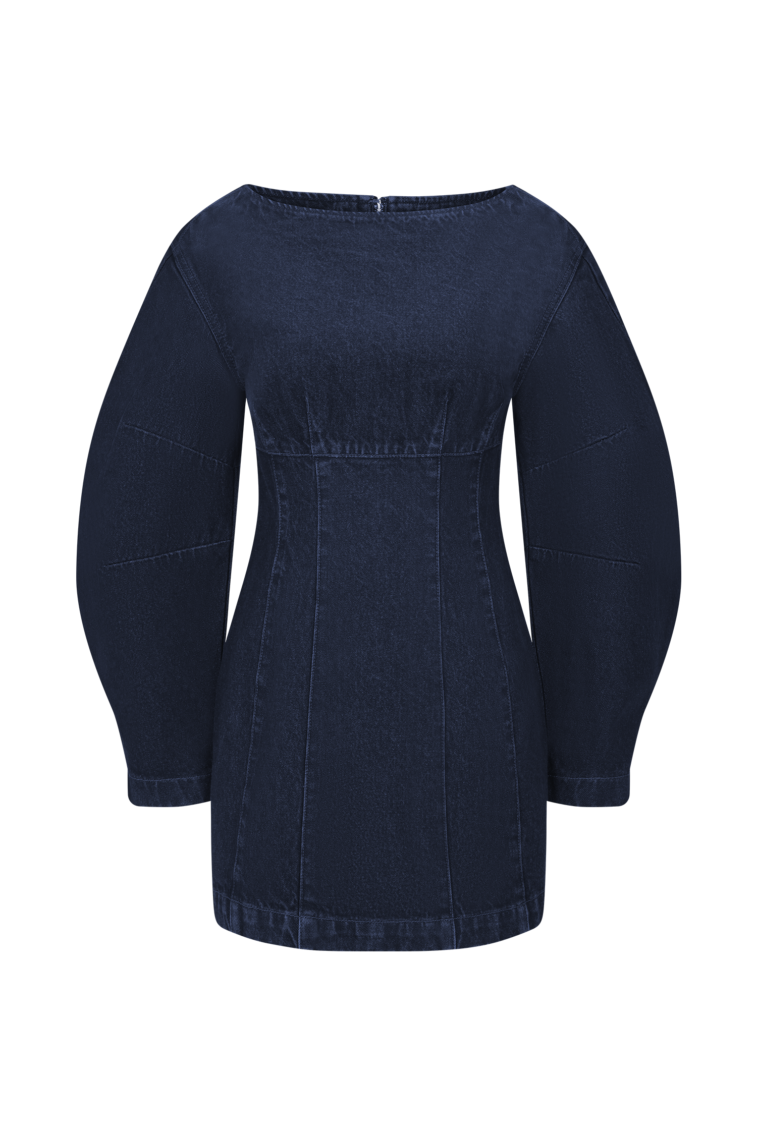 Cosmala Denim Long Sleeve Mini Dress - Indigo Blue - Image 11