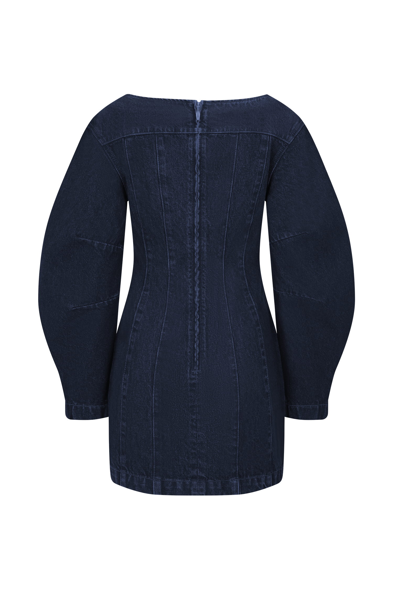 Cosmala Denim Long Sleeve Mini Dress - Indigo Blue - Image 10