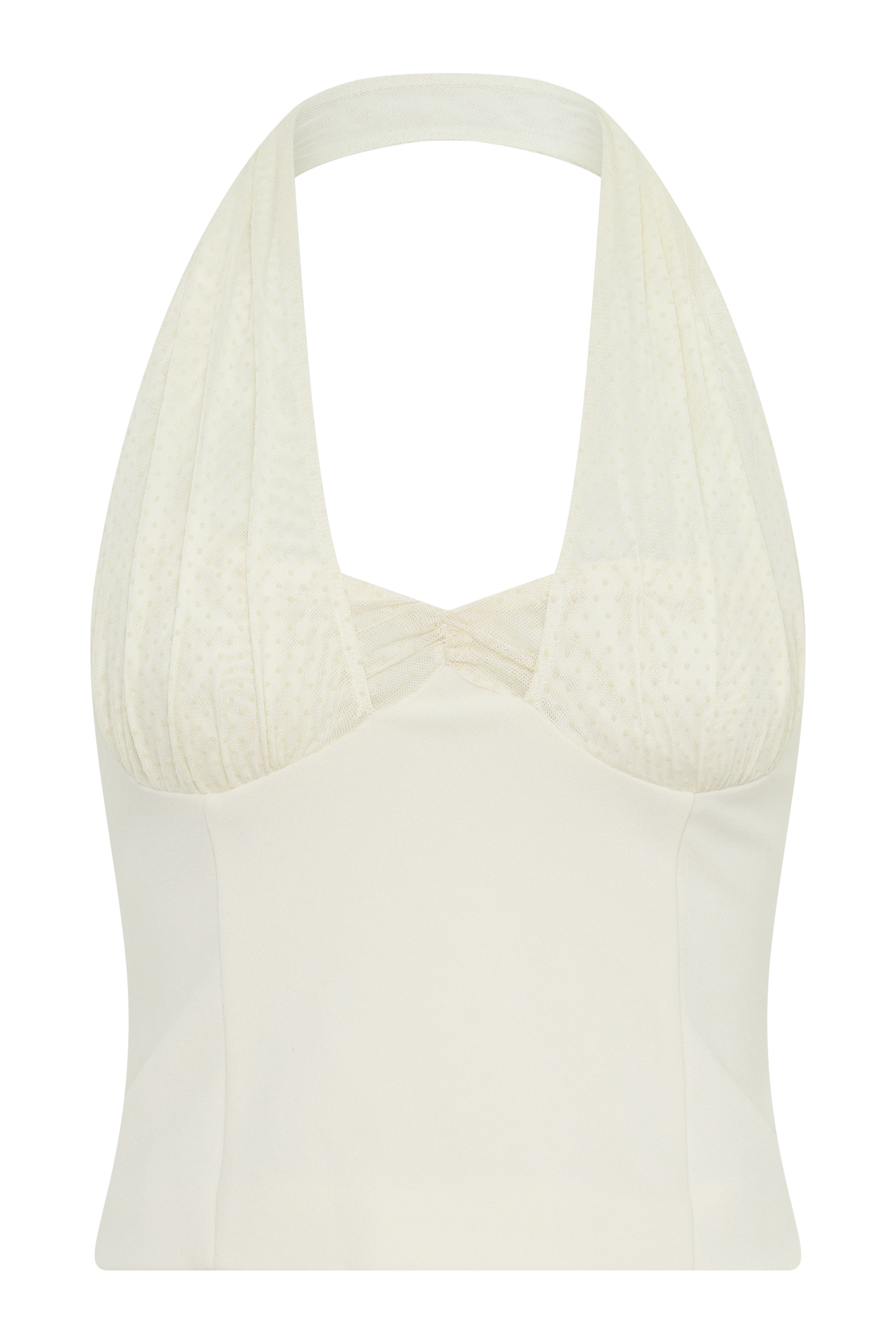 Cressida Crepe Halter Top - Ivory - Image 5