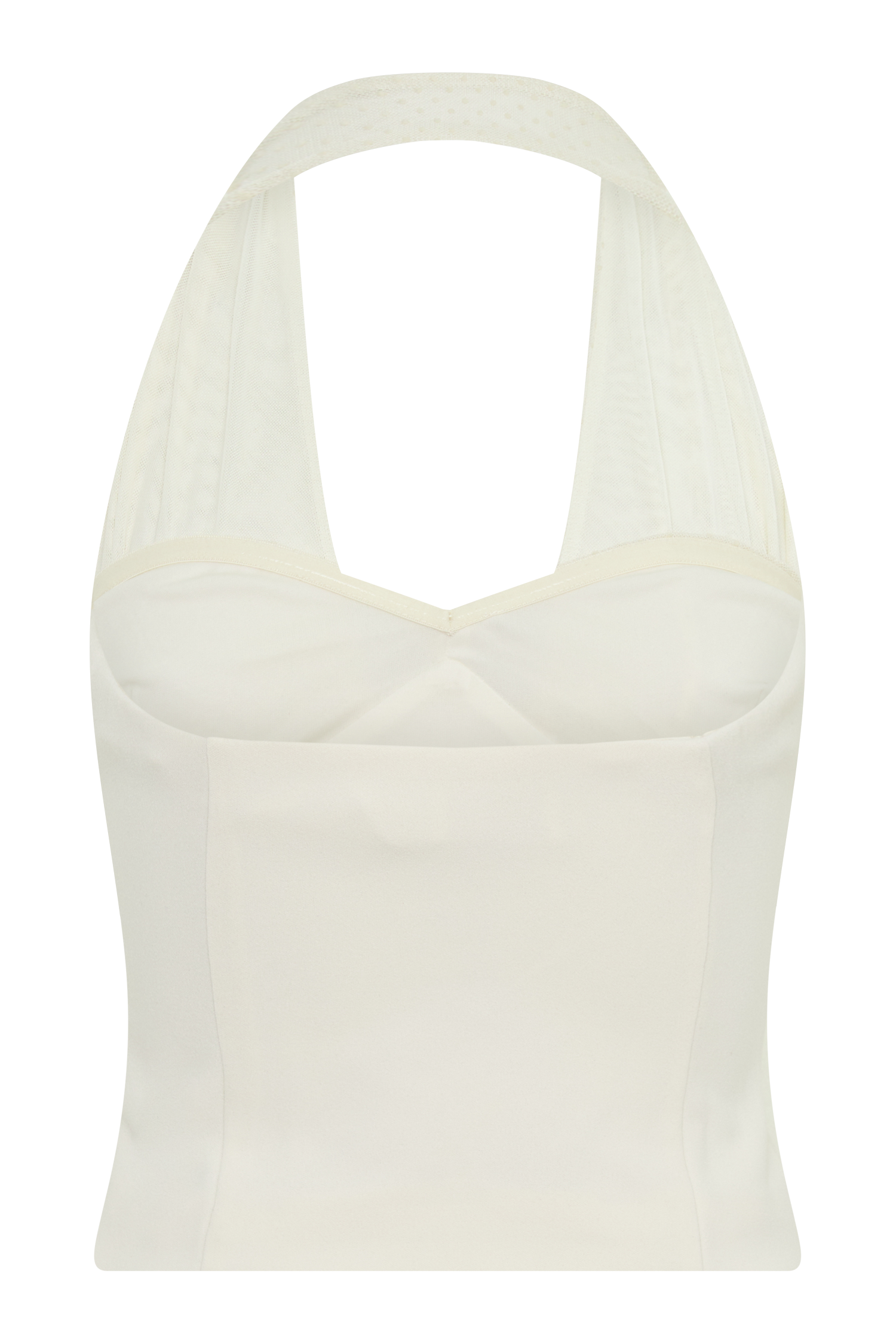 Cressida Crepe Halter Top - Ivory - Image 4