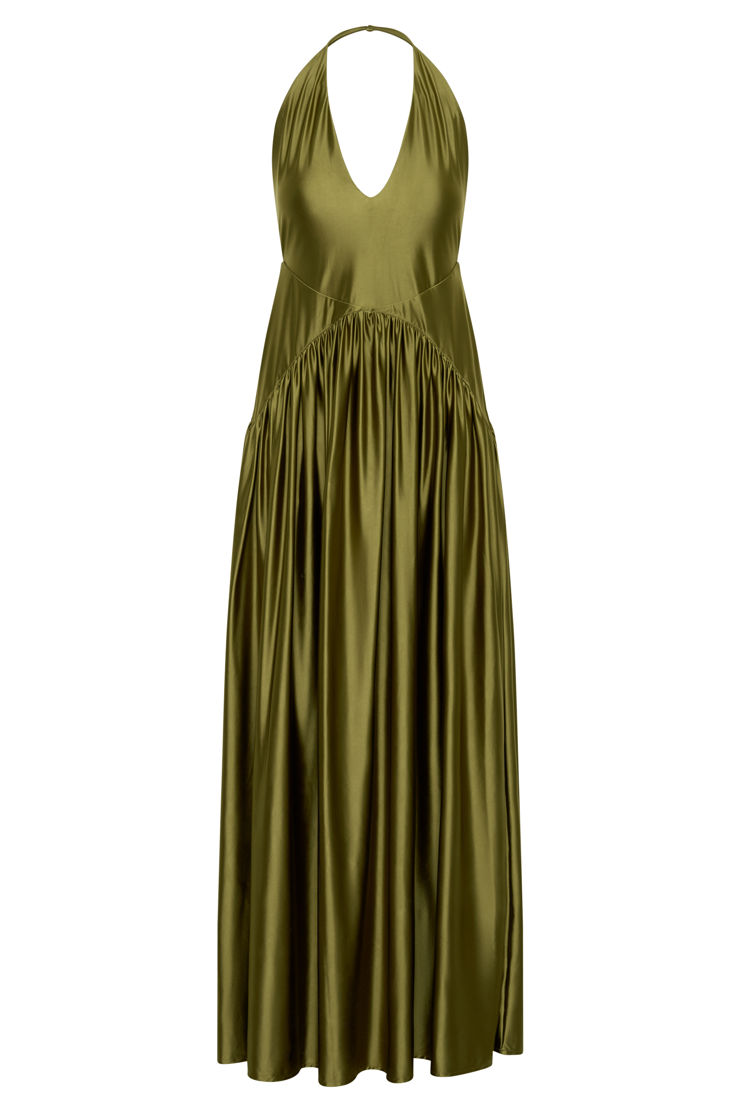 Cypress Halter Maxi Dress - Olive - Image 8
