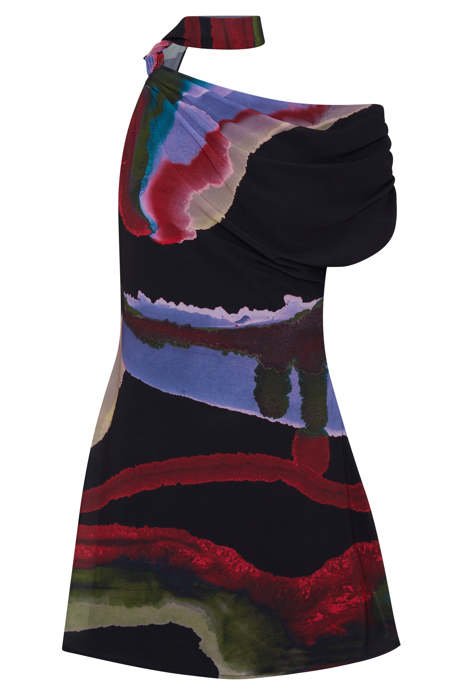 Daisie Chiffon Mini Dress - Multi Fluid Reverie Print - Image 11