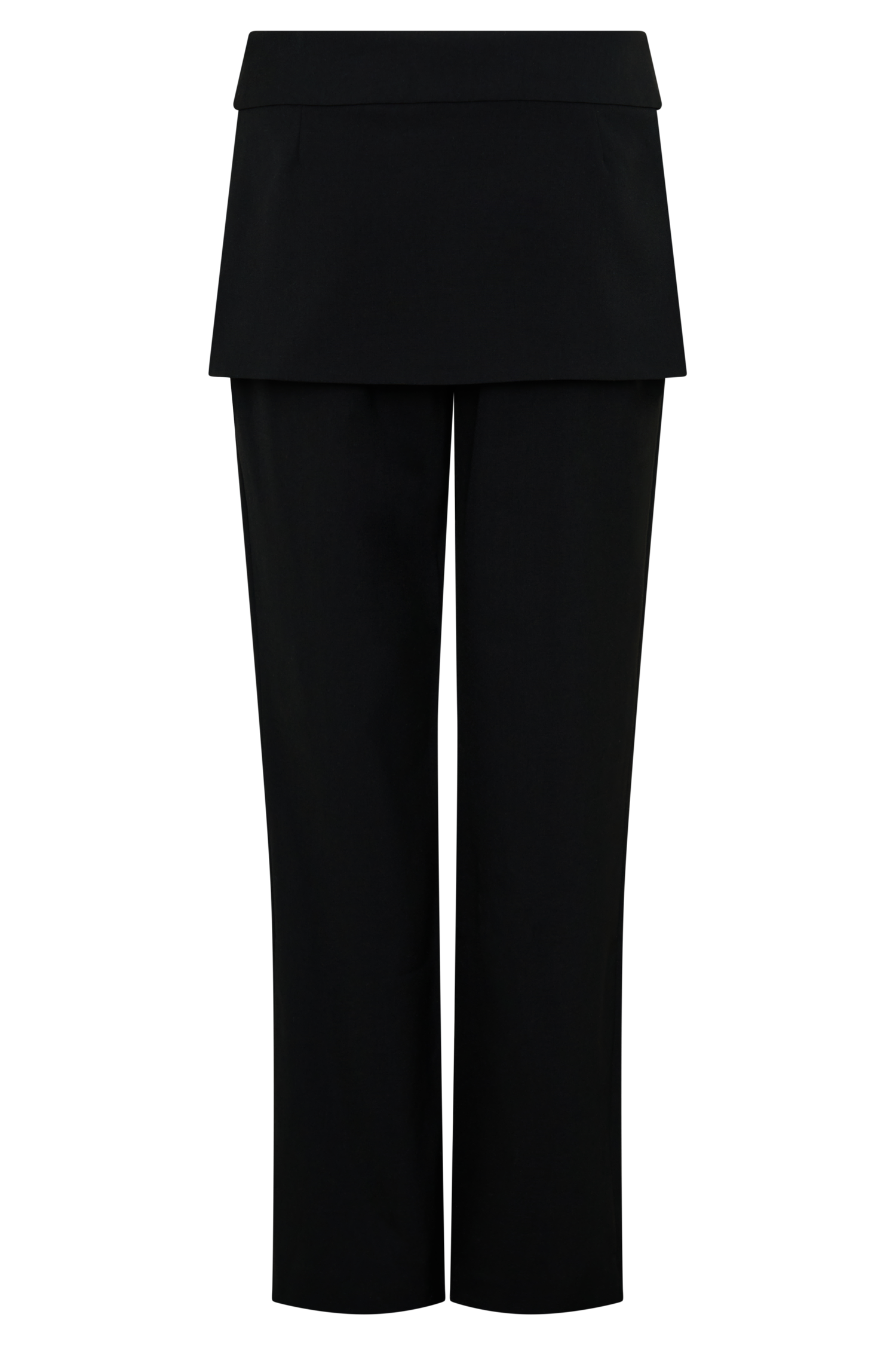 Daisy Wrap Skirt Straight Leg Pants - Black - Image 10