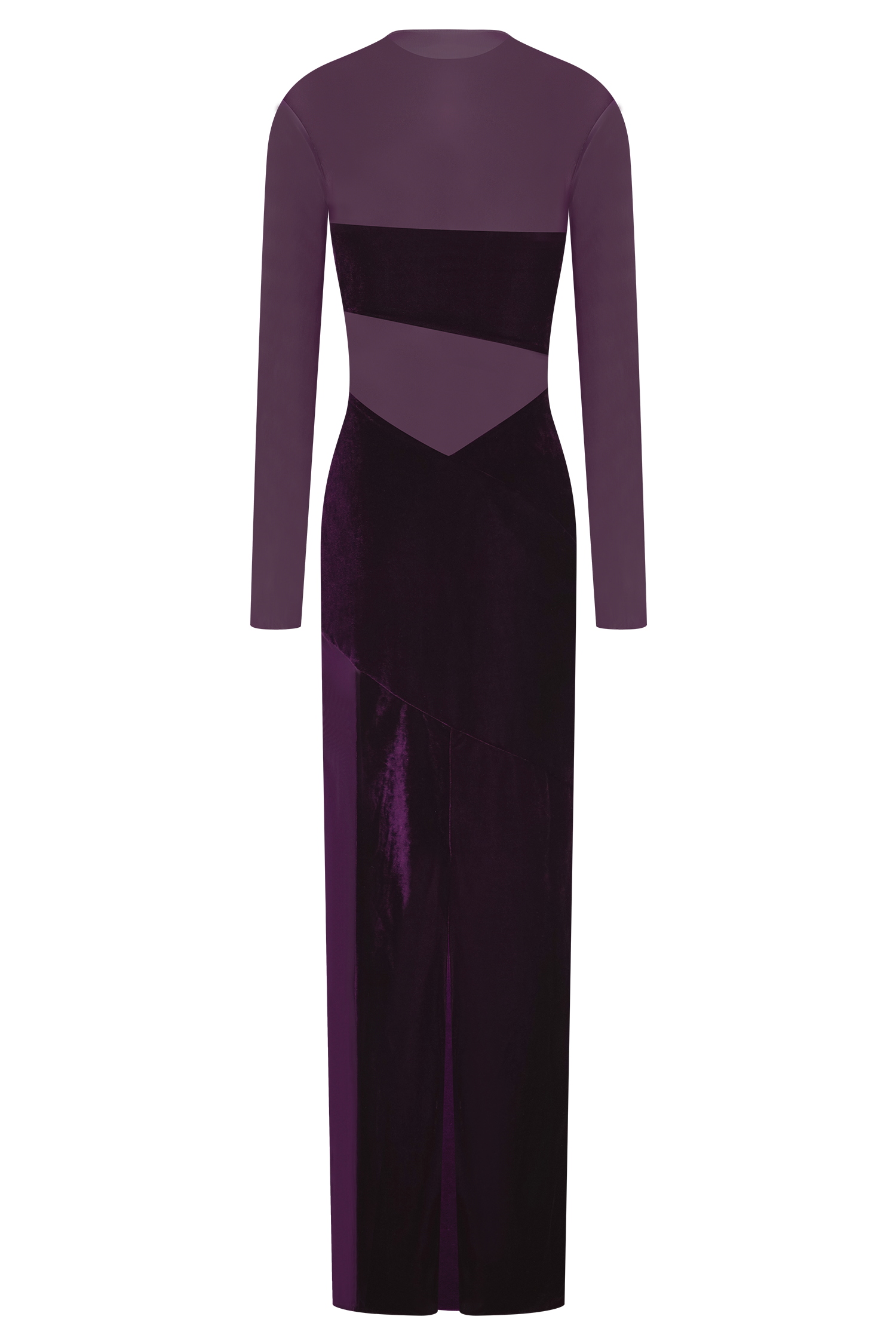 Davina Velvet And Mesh Maxi Dress - Purple - Image 5