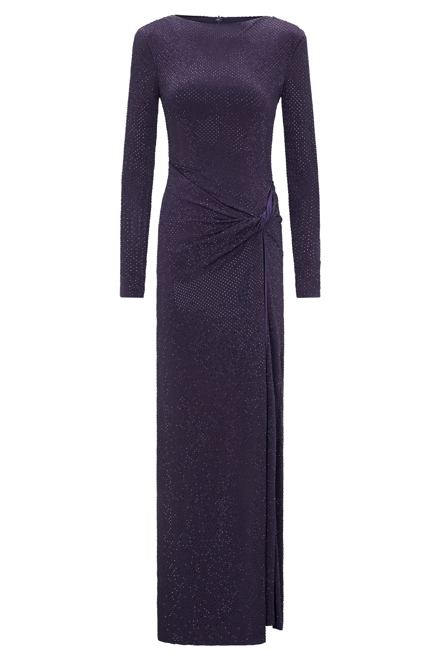 Deanna Long Sleeve Diamante Maxi Dress - Purple - Image 6