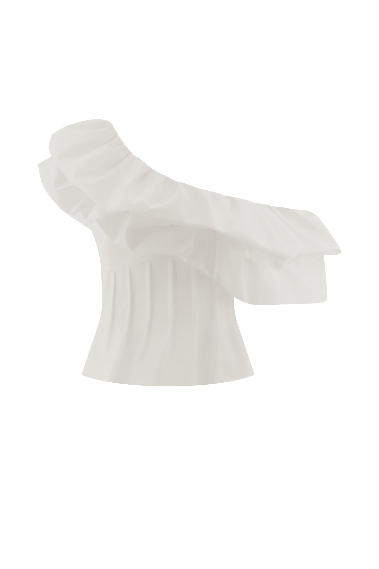 Debbie One Shoulder Bubble Top - White - Image 8