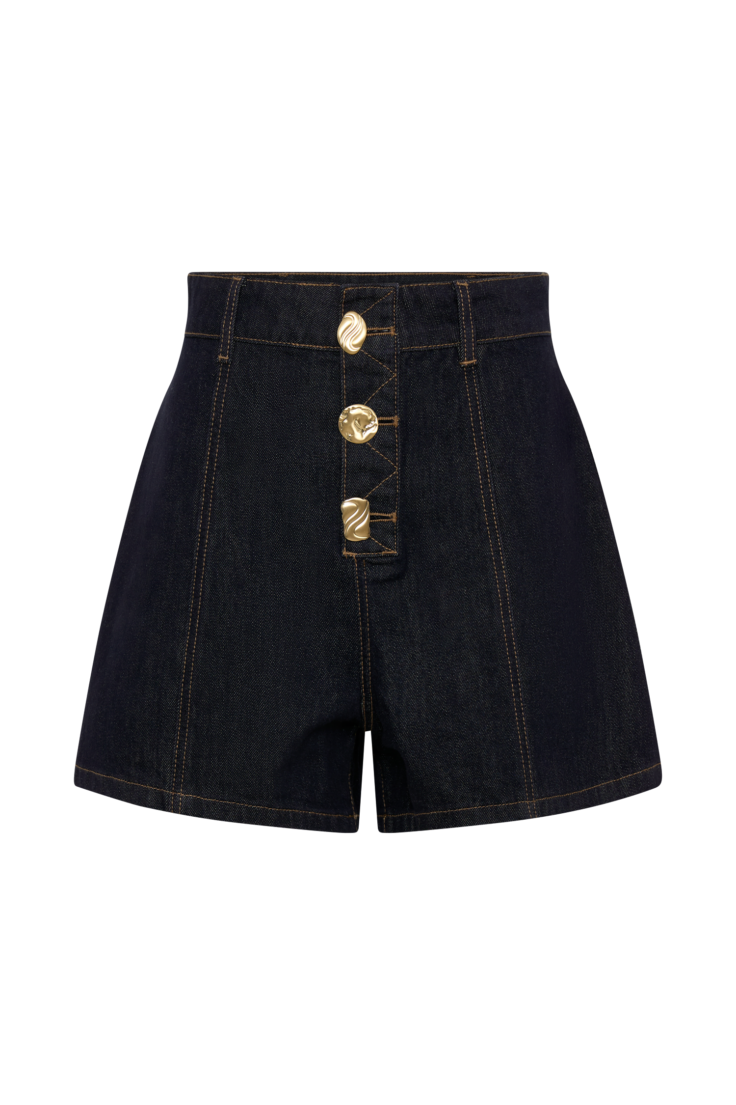 Demi High Waisted Denim Shorts - Washed Indigo Blue - Image 9