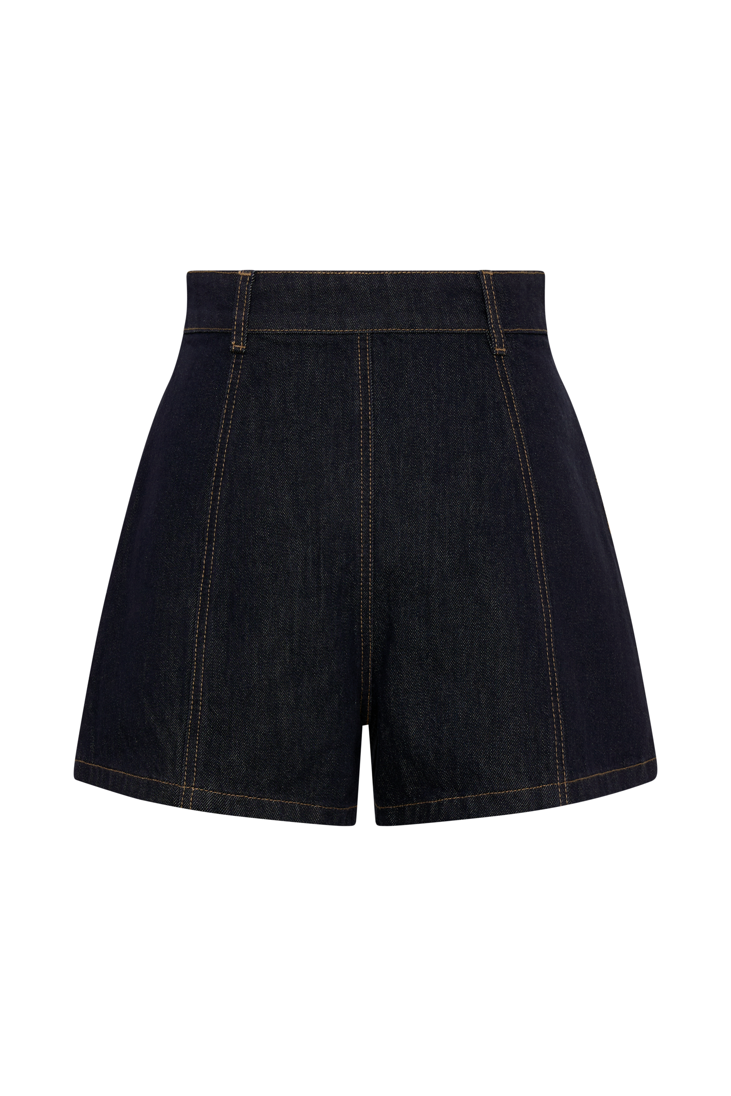 Demi High Waisted Denim Shorts - Washed Indigo Blue - Image 8