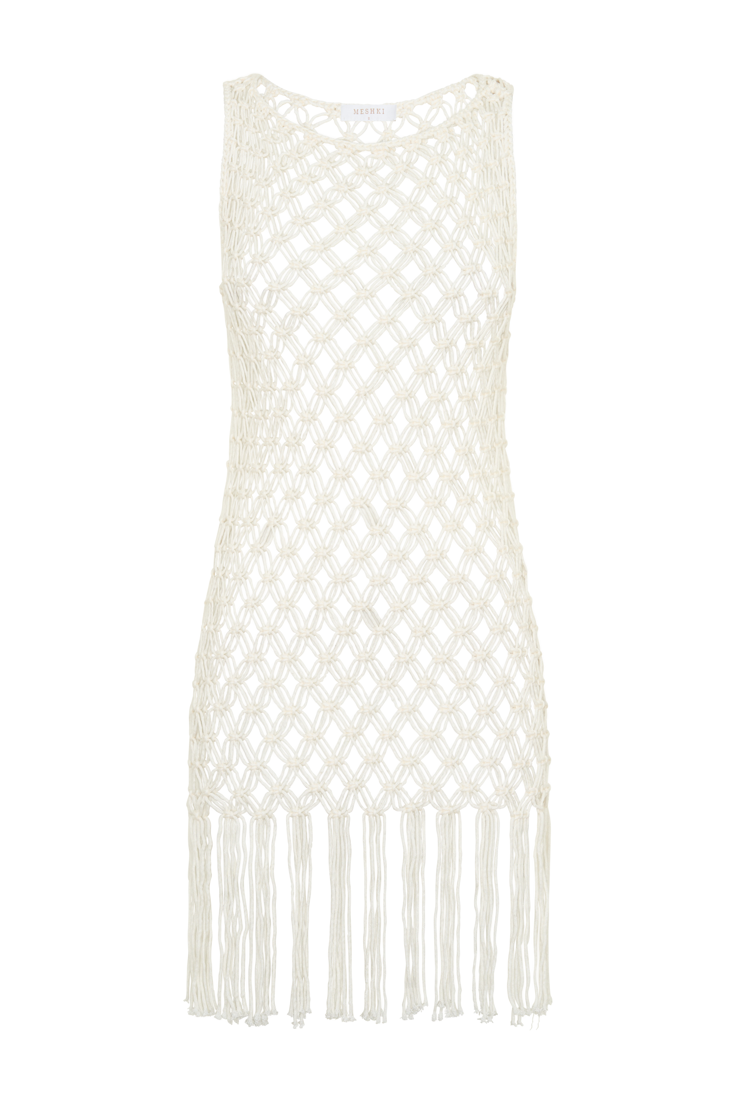 Devlin Macrame Tassel Mini Dress - Ivory - Image 11
