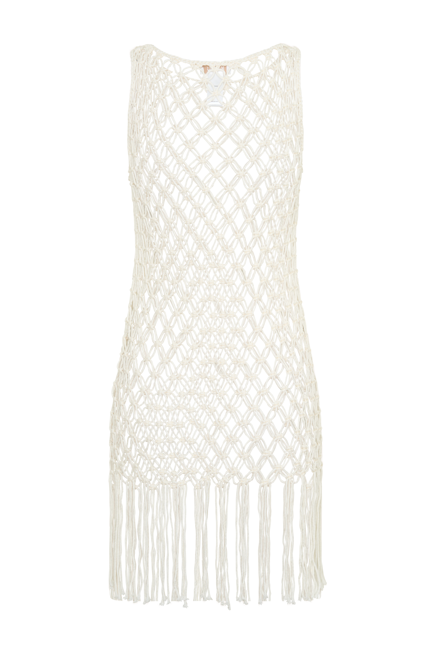 Devlin Macrame Tassel Mini Dress - Ivory - Image 10