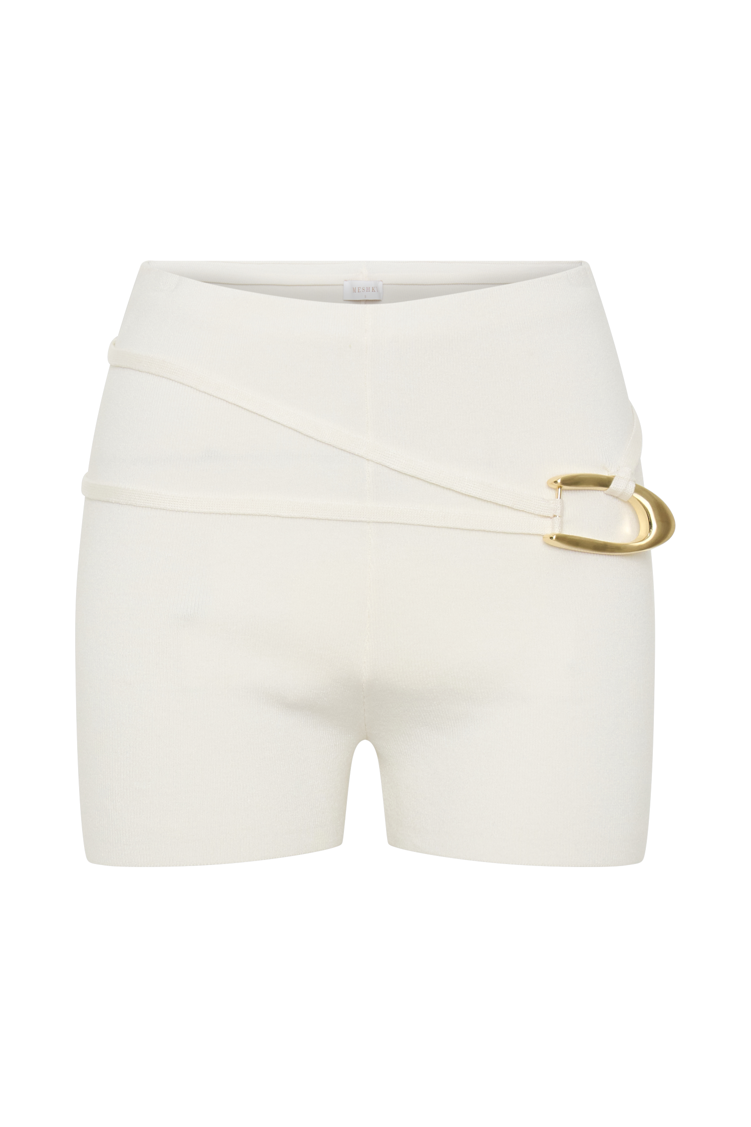 Dimitri Mini Knit Shorts With Belt - Ivory - Image 9