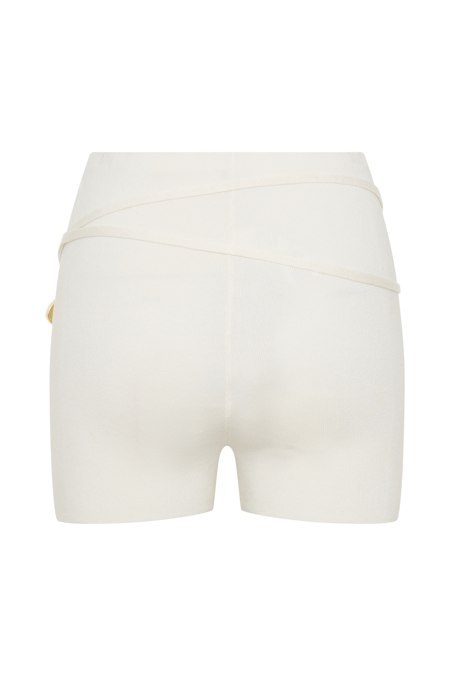 Dimitri Mini Knit Shorts With Belt - Ivory - Image 8