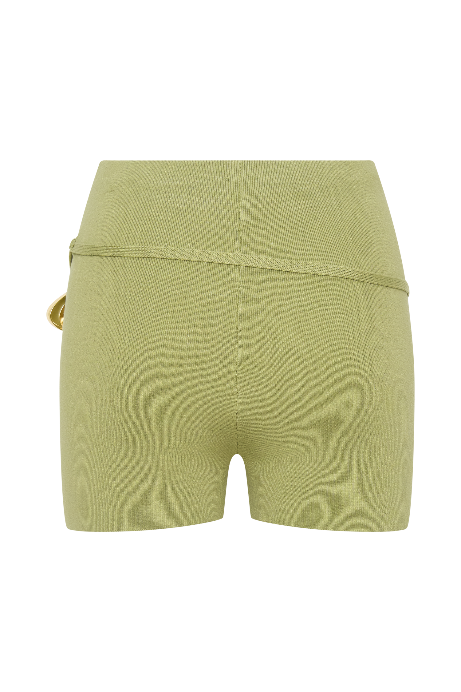 Dimitri Mini Knit Shorts With Belt - Light Olive - Image 8