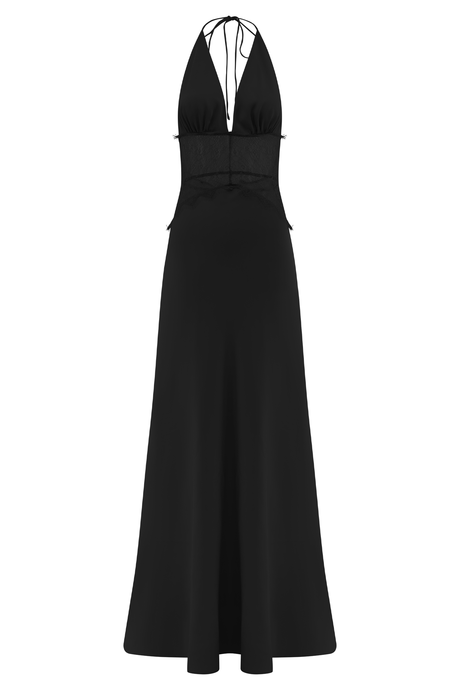 Dinah Lace And Satin Maxi Dress - Black - Image 7