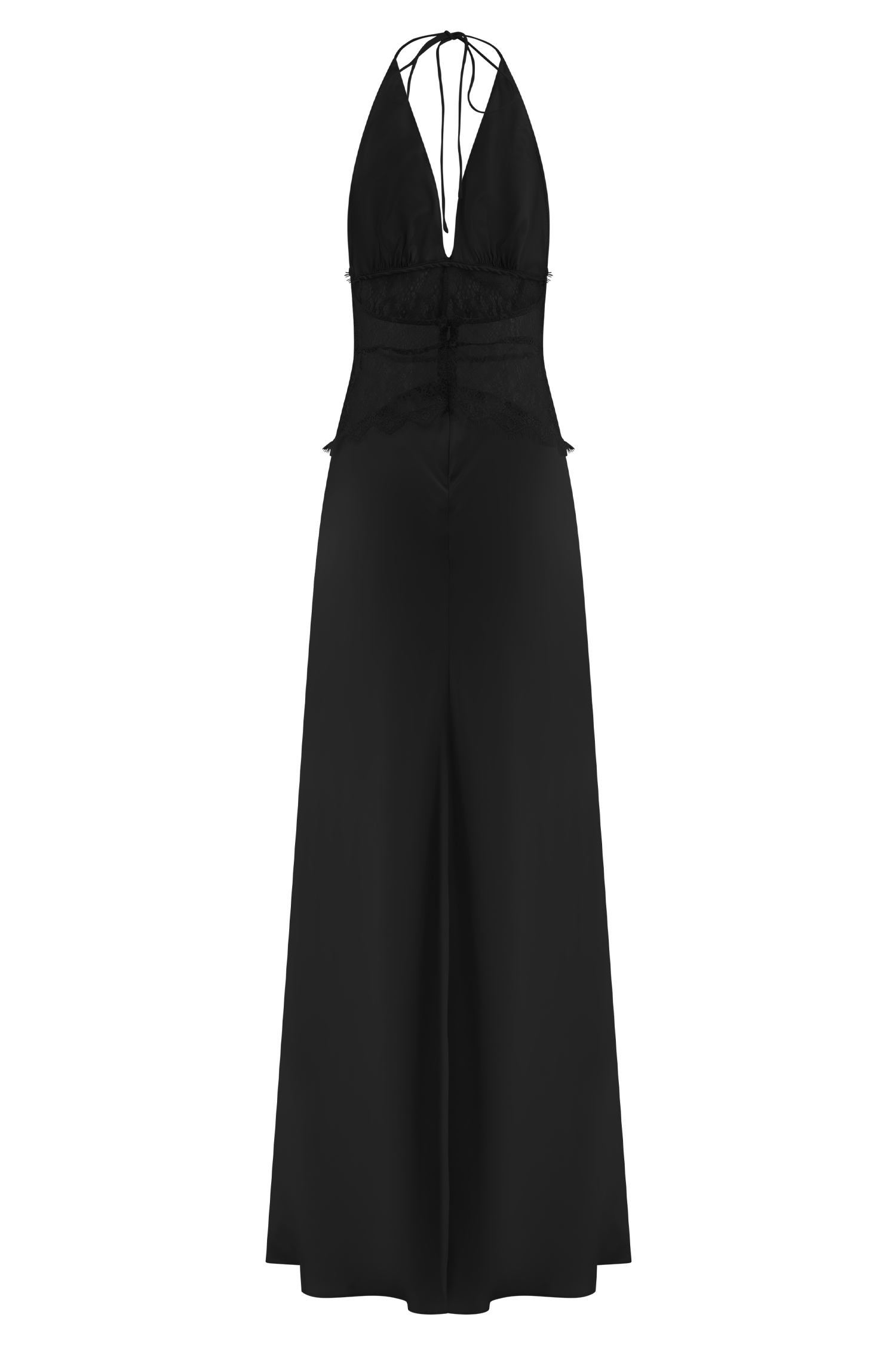 Dinah Lace And Satin Maxi Dress - Black - Image 6