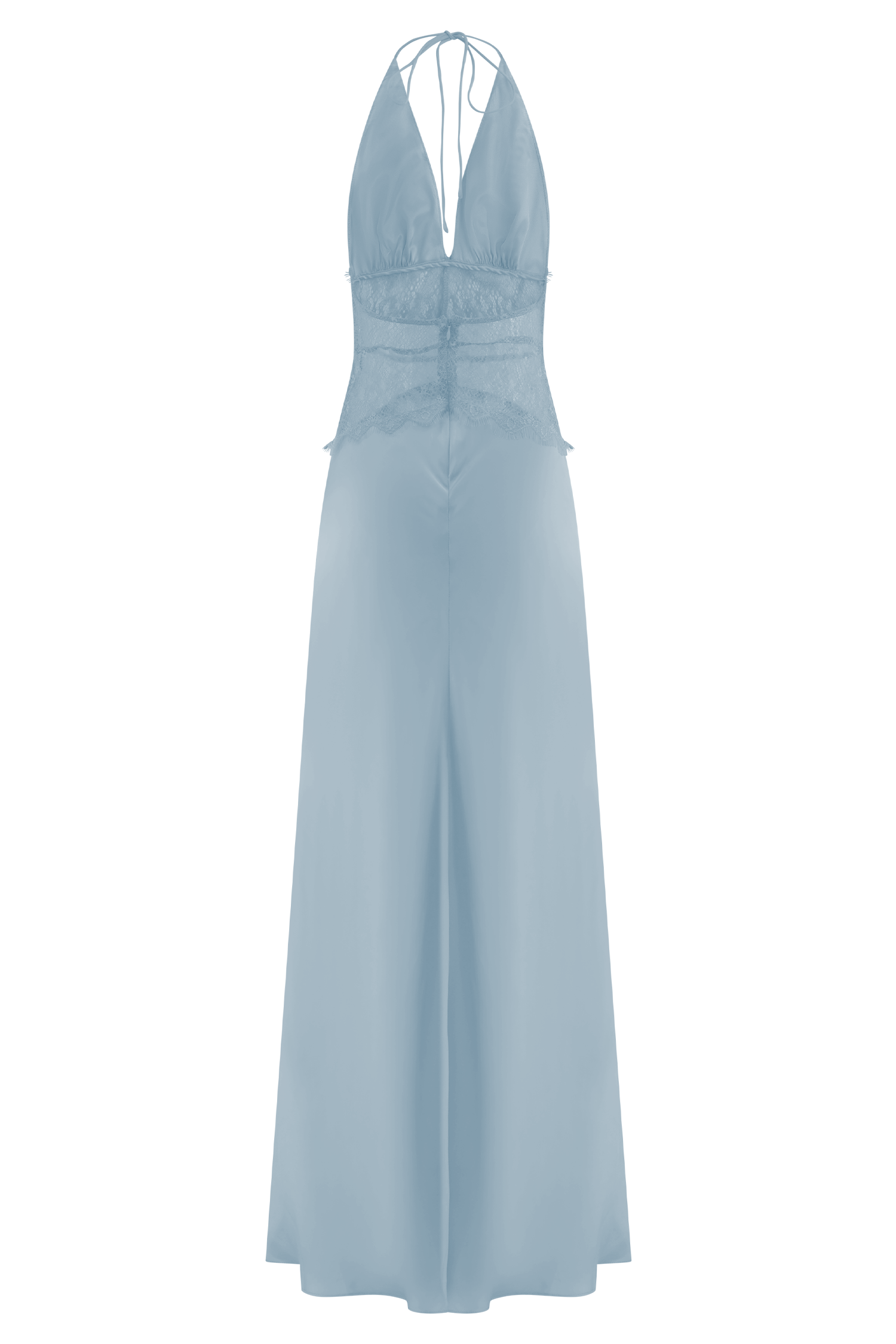 Dinah Lace And Satin Maxi Dress - Cornflower Blue - Image 6