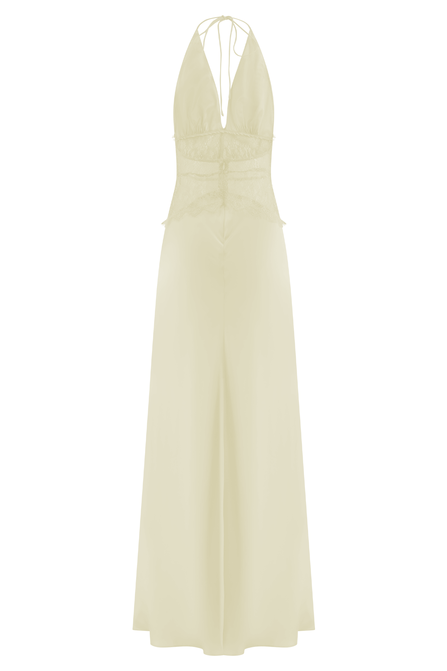 Dinah Lace And Satin Maxi Dress - Lemon - Image 7