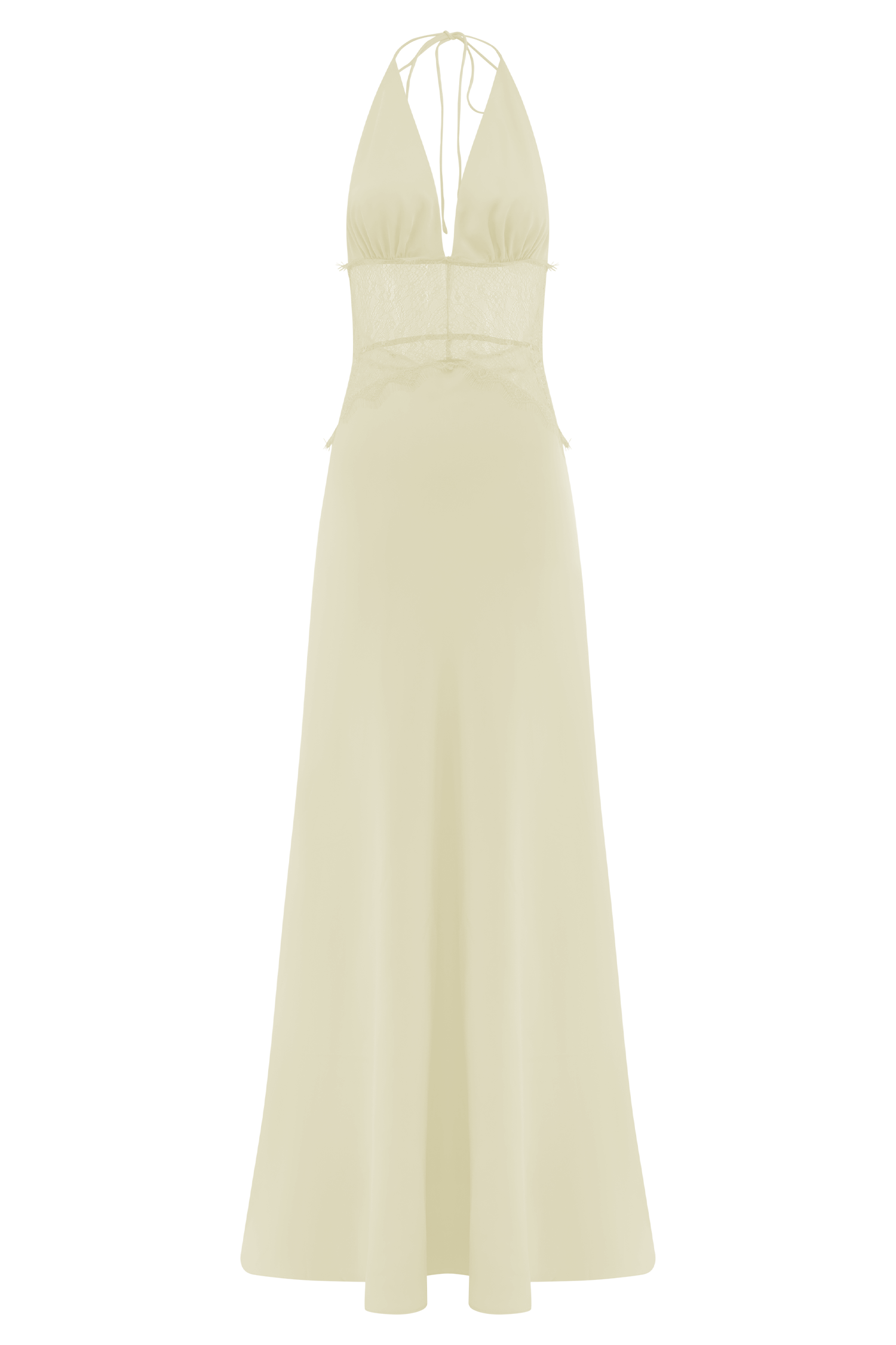 Dinah Lace And Satin Maxi Dress - Lemon - Image 6