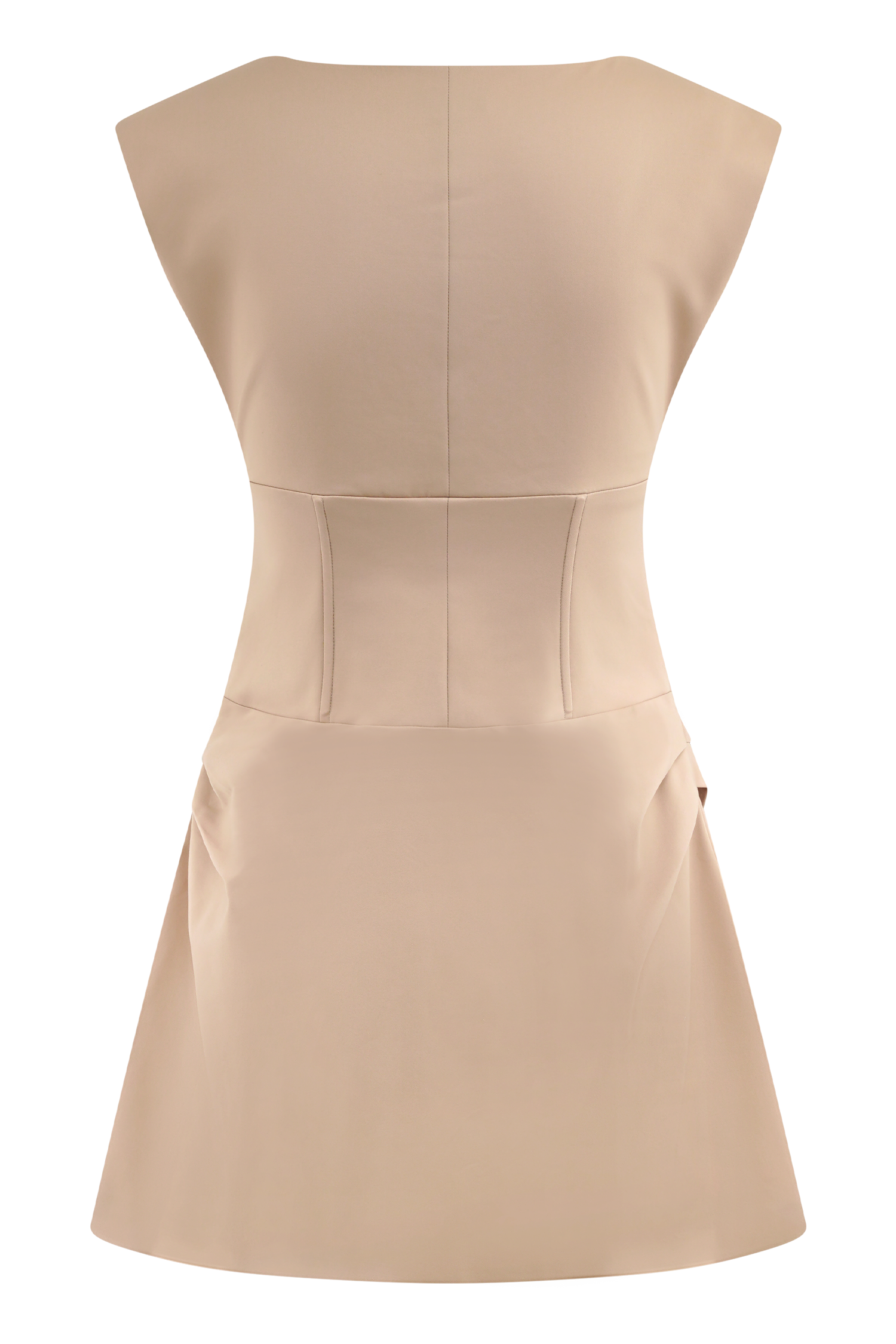 Doris Sleeveless Mini Dress - Camel - Image 8