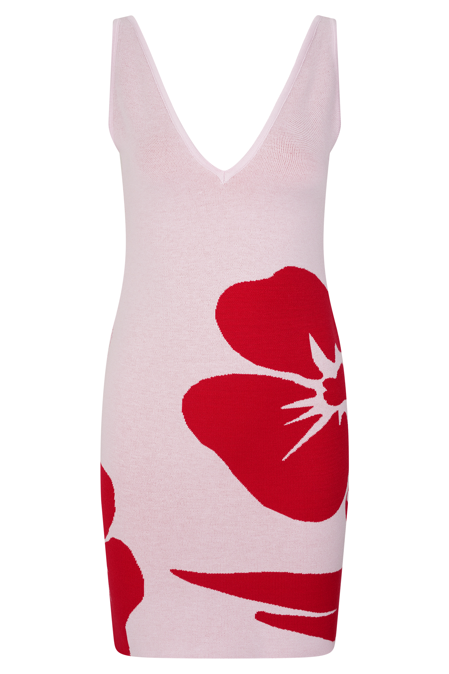 Dorothy Knit Print Mini Dress - Red Deco Fleur Print - Image 9