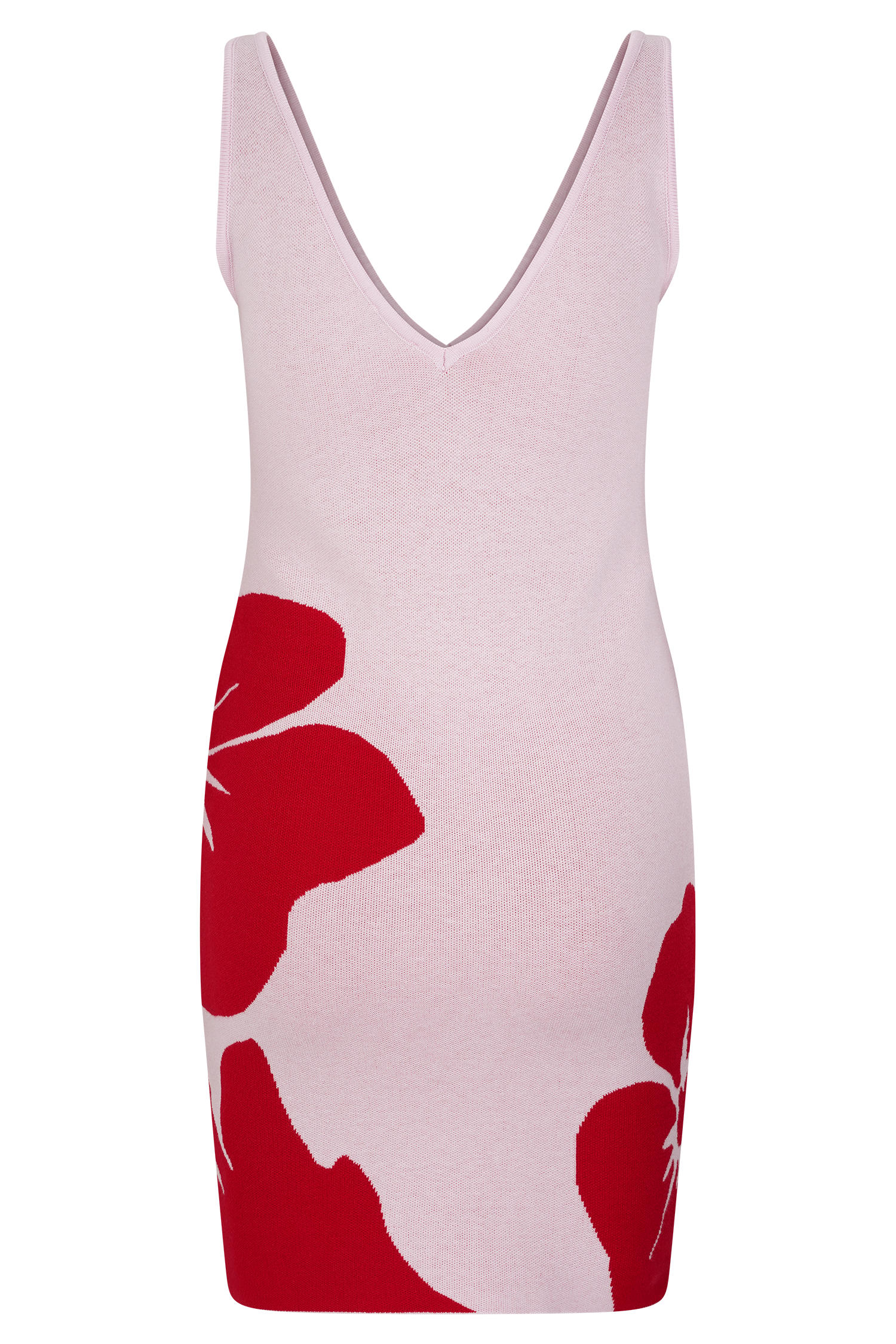 Dorothy Knit Print Mini Dress - Red Deco Fleur Print - Image 8