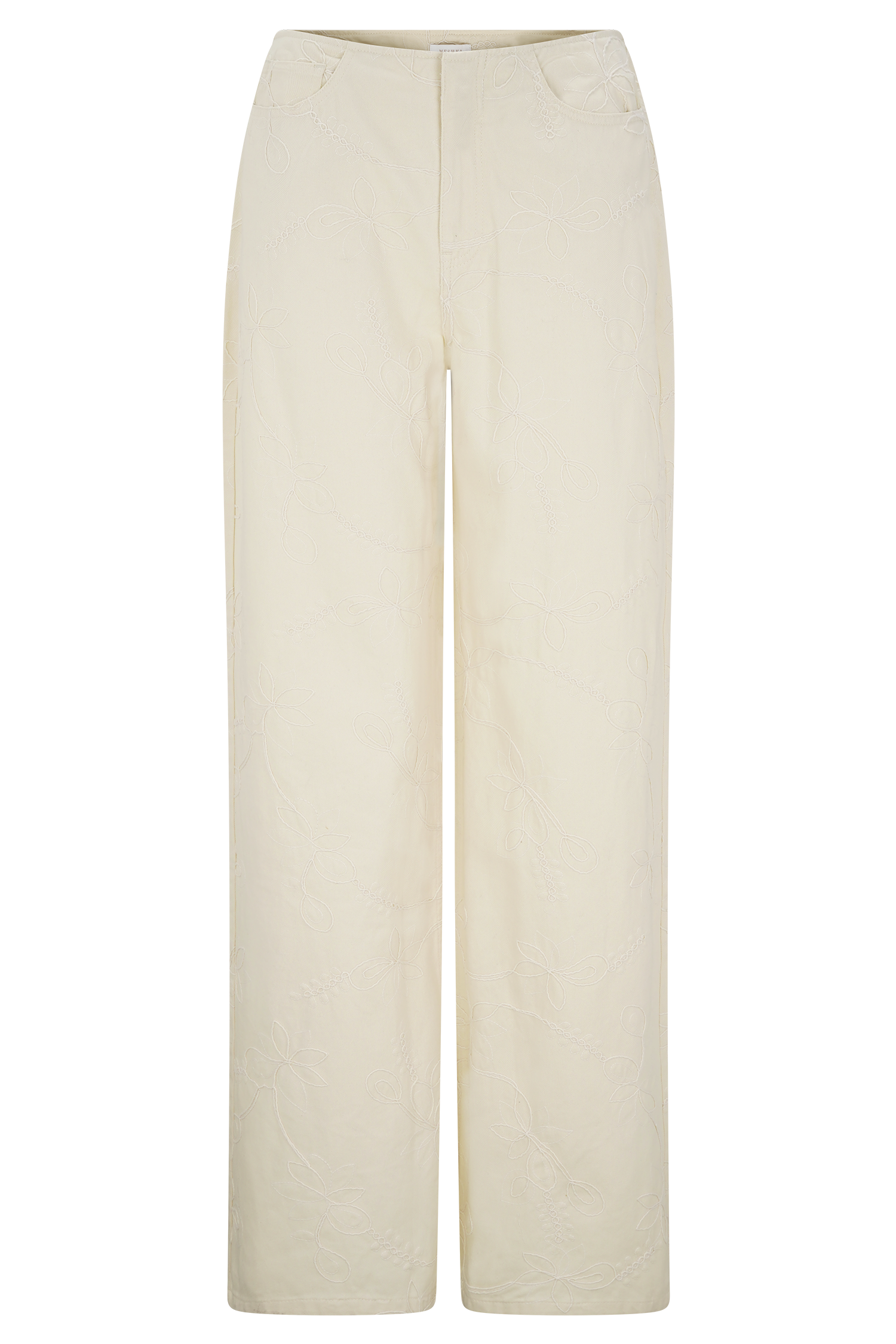Ebony Embroidered Denim Jeans - Cream - Image 9