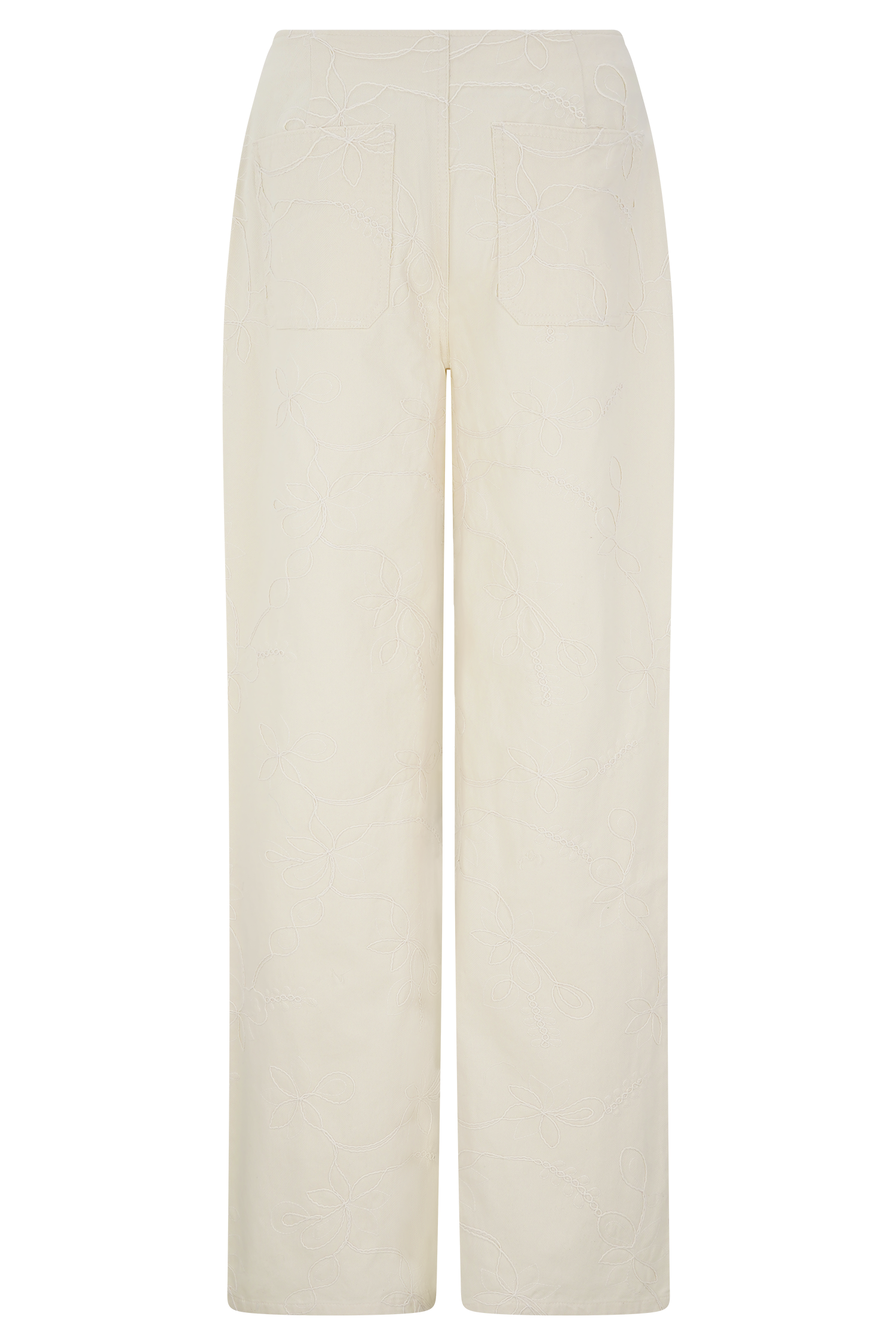Ebony Embroidered Denim Jeans - Cream - Image 8