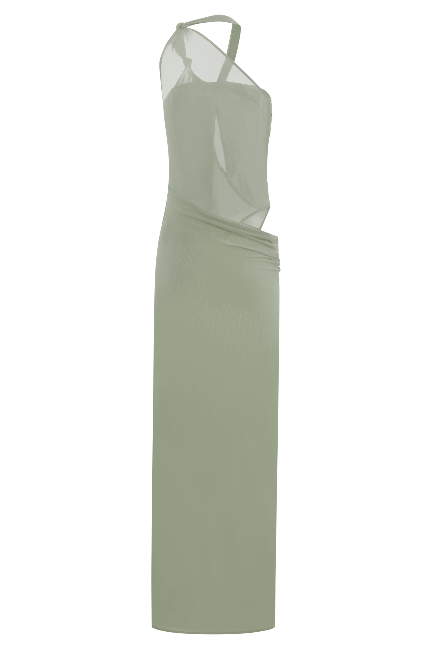 Edwina Knotted Mesh Maxi Dress - Sage - Image 8