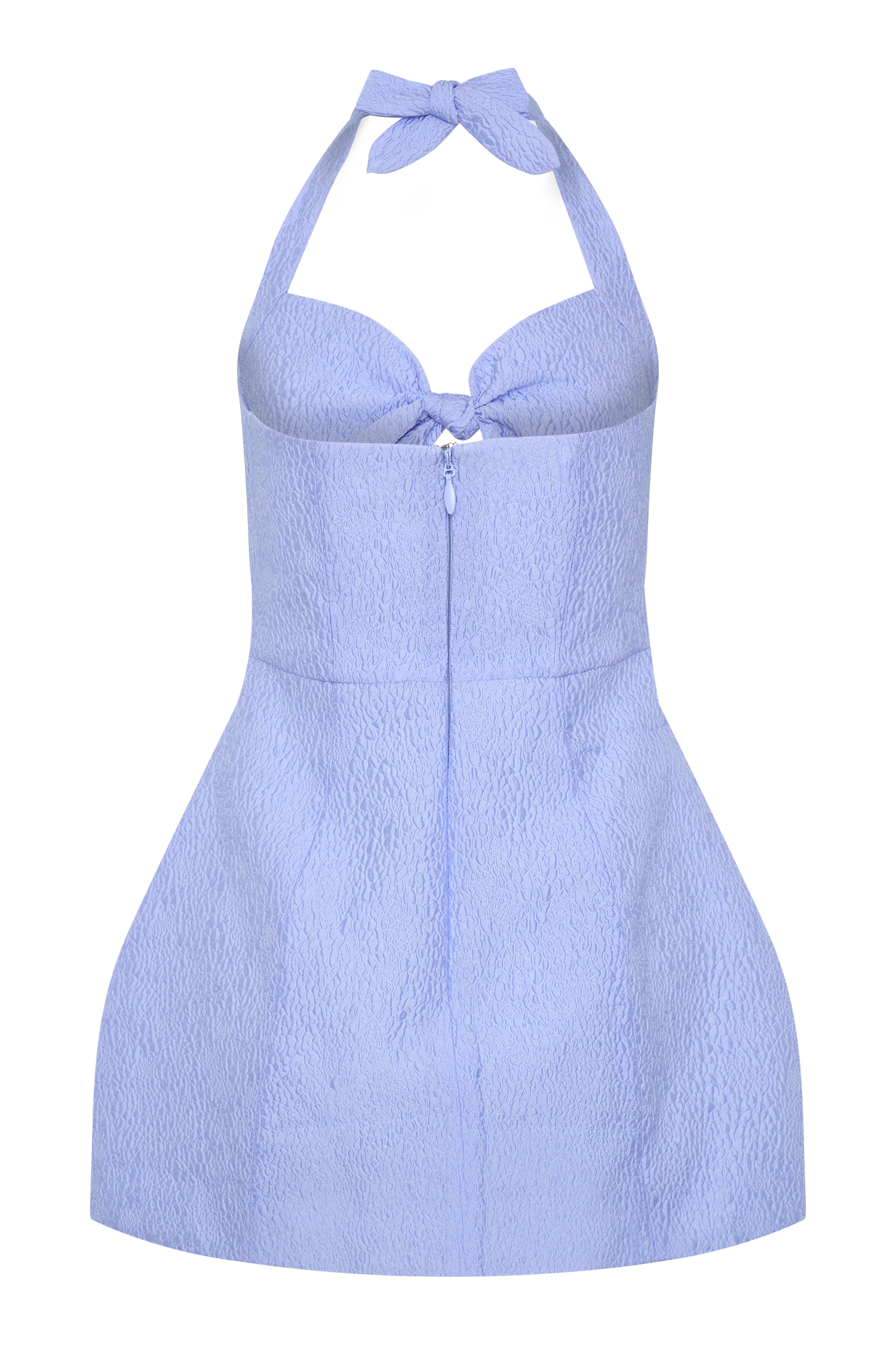 Ella Bow Detail Halter Mini Dress - Periwinkle Blue - Image 6