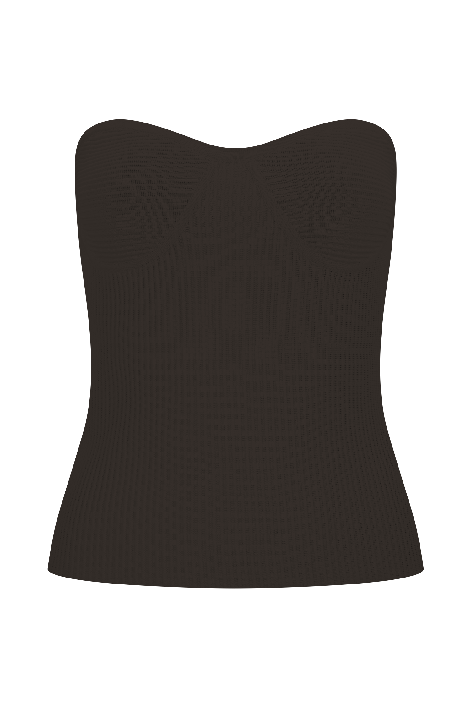 Elodie Strapless Cupped Knit Top - Chocolate - Image 9