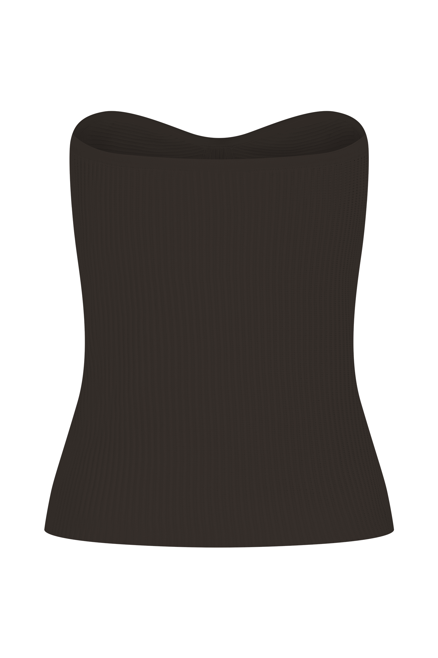 Elodie Strapless Cupped Knit Top - Chocolate - Image 8